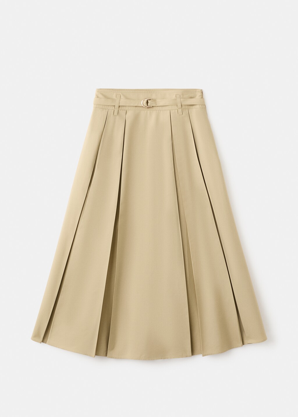 A-line pleated skirt with belt - image 2