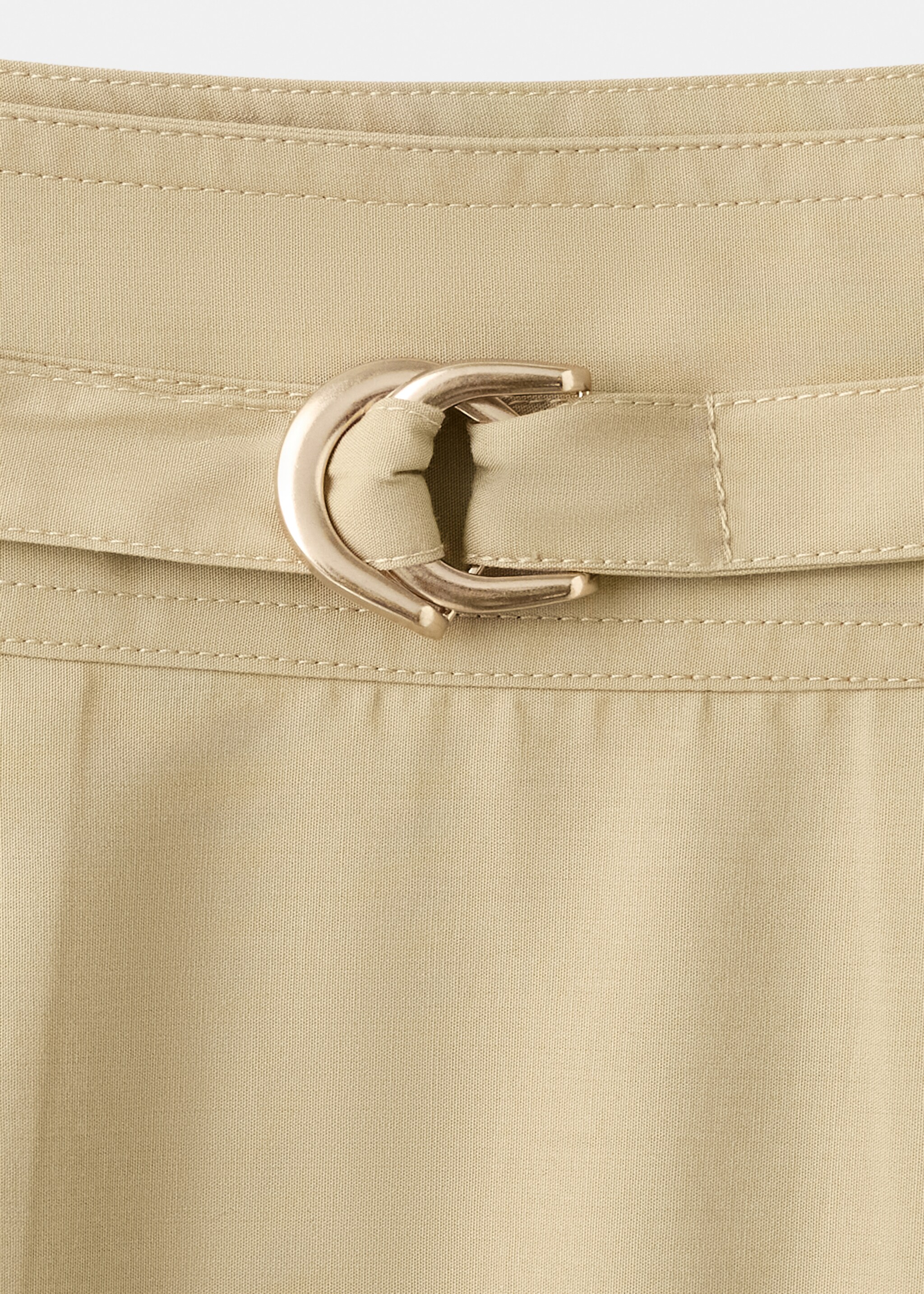 A-line pleated skirt with belt - Details of the article 0, Medium Brown. Ref: 27072537-00.