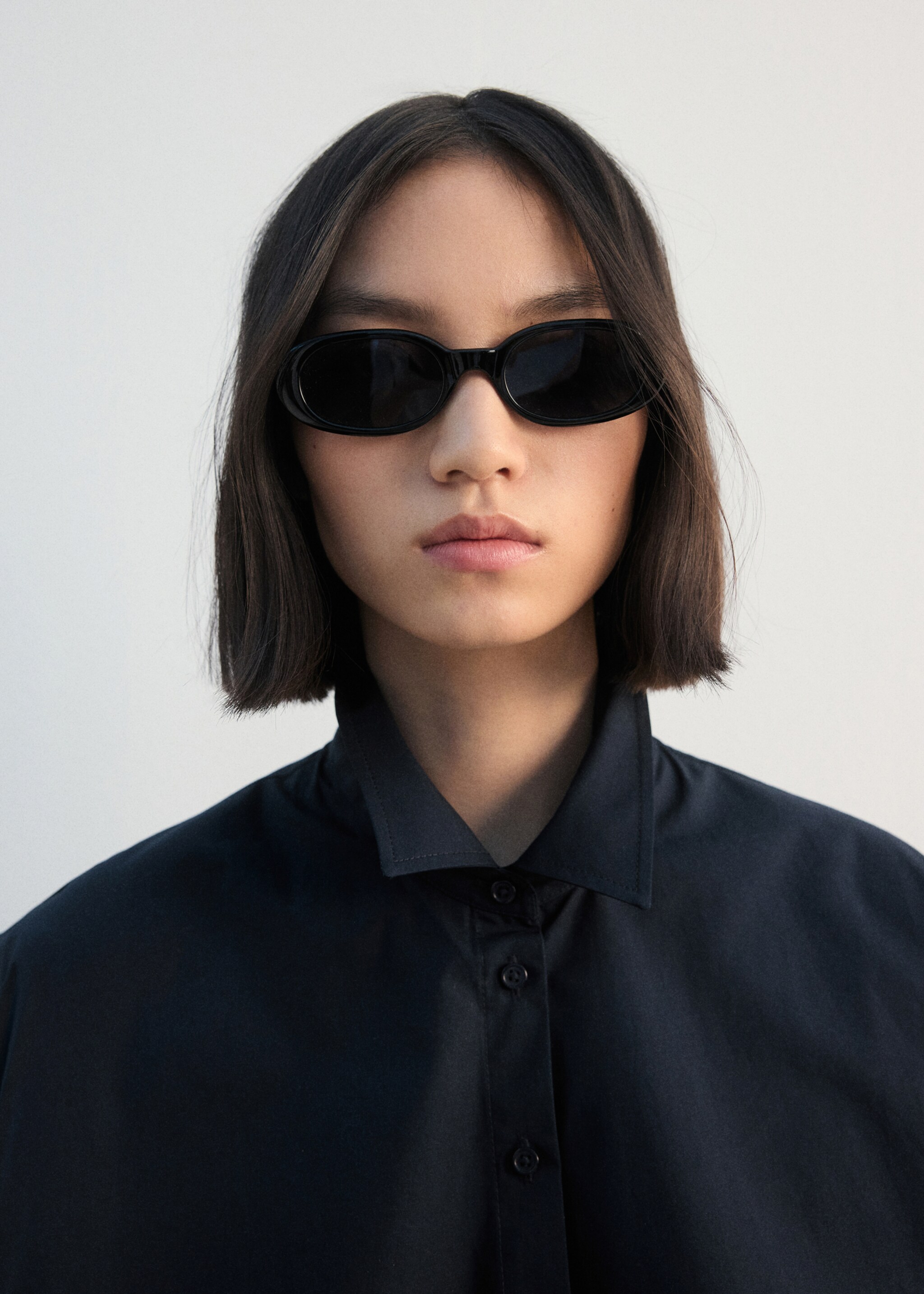 无袖棉质衬衫 - null, 海军蓝. Ref: 27072538-00.