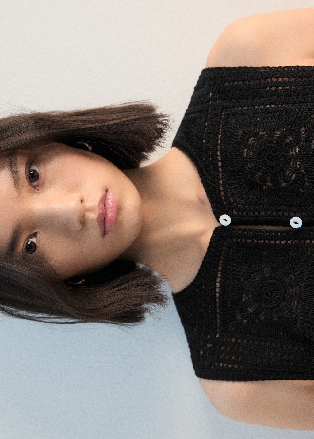 Crochet top with buttons