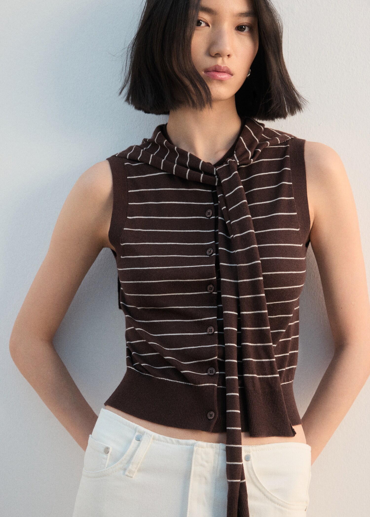 Chaleco combinado jersey - Plano medio