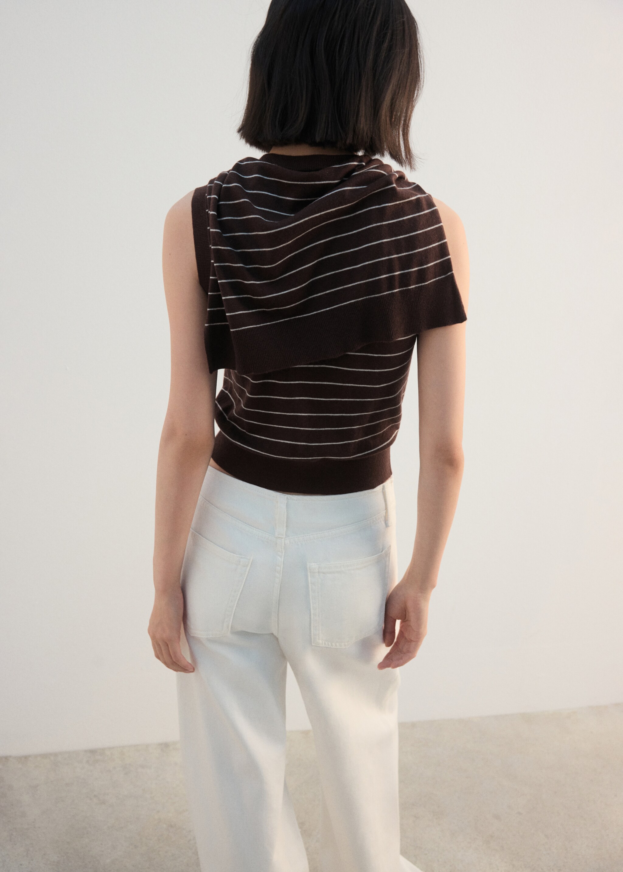 Chaleco combinado jersey - Reverso del artículo, Chocolate. Ref: 27072540-00.