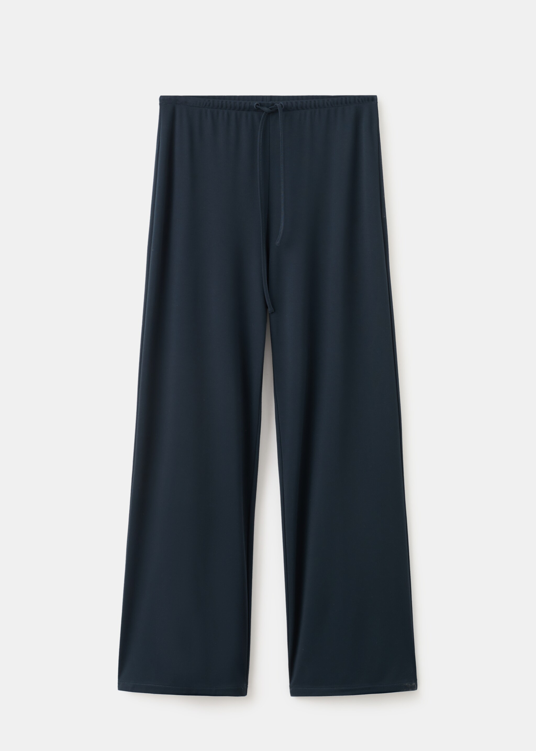 Pantalon droit taille élastique - Article sans modèle, Bleu marine. Ref: 27072541-00.