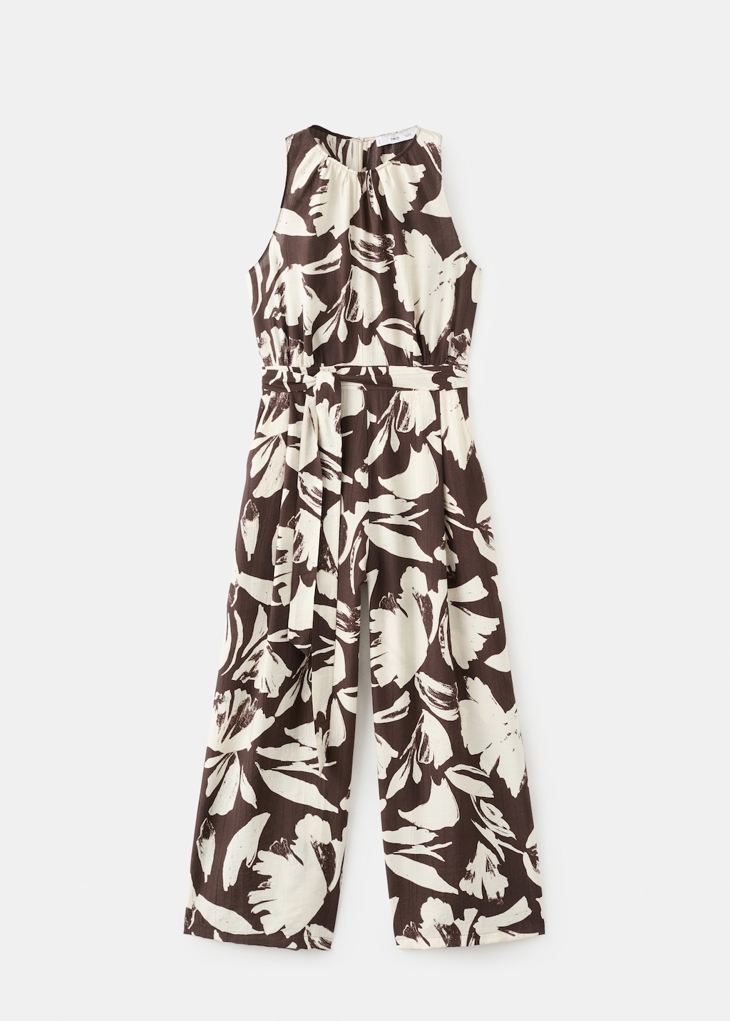 Printed cropped jumpsuit with belt - image 4