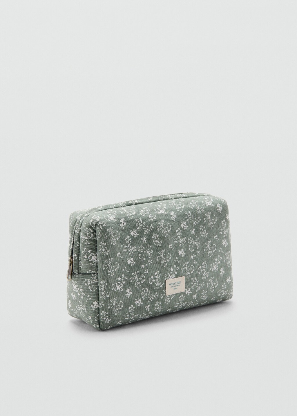 Floral-print cosmetic bag