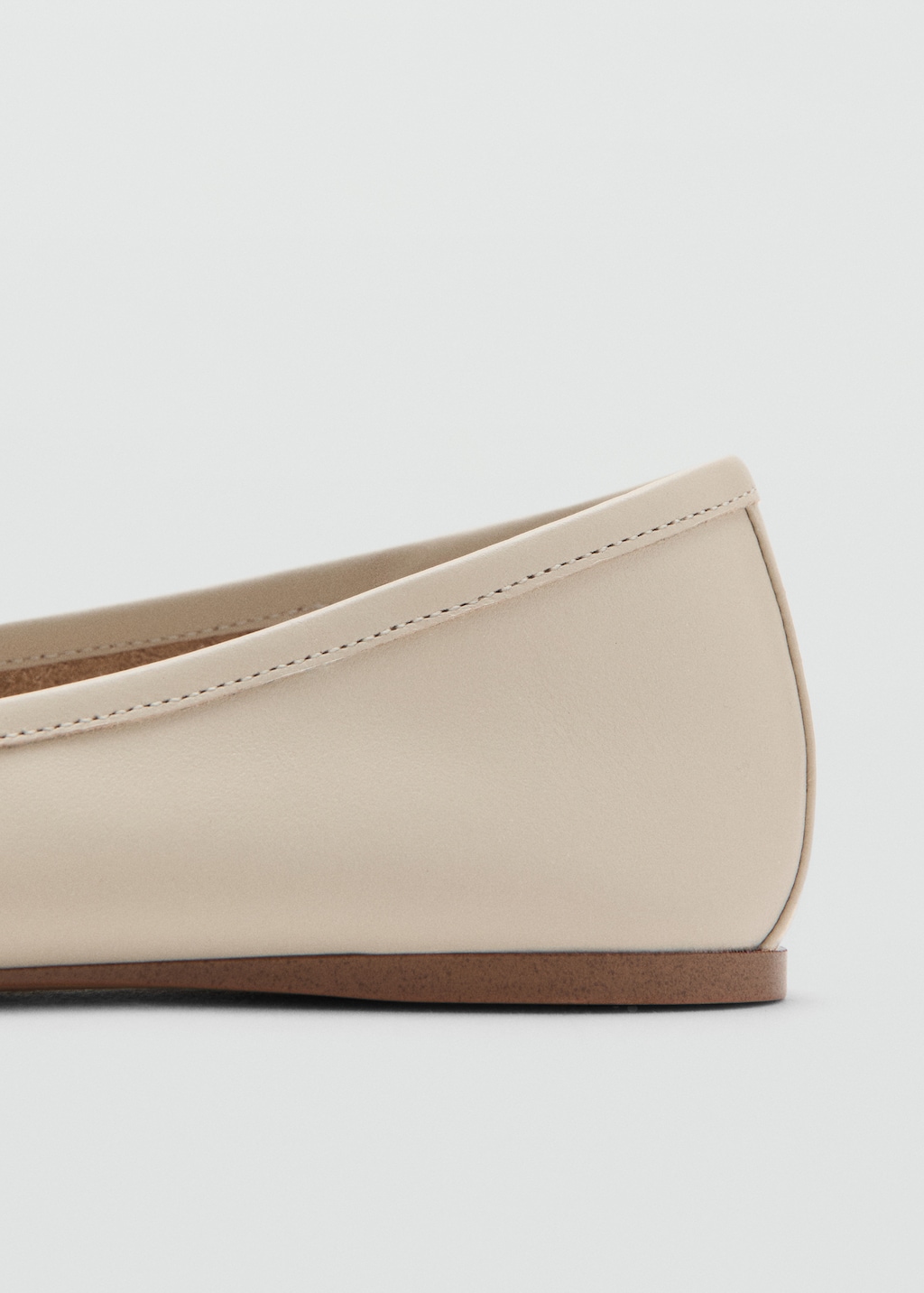 Mango Leather ballet flats with bow thumbnail