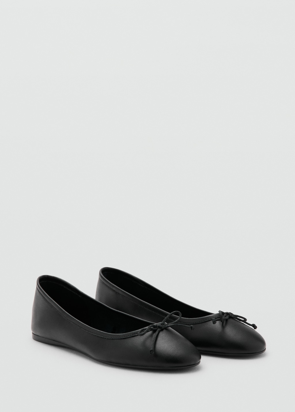 Leather ballet flats with bow - image 3