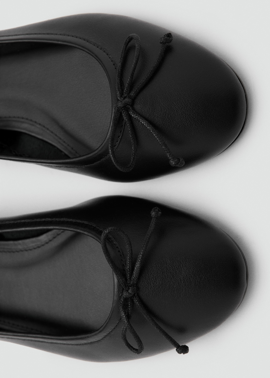 Mango Leather ballet flats with bow