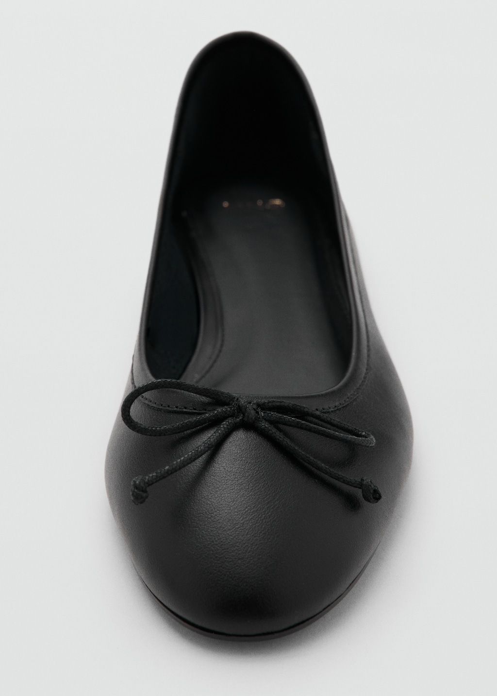 Mango Leather ballet flats with bow
