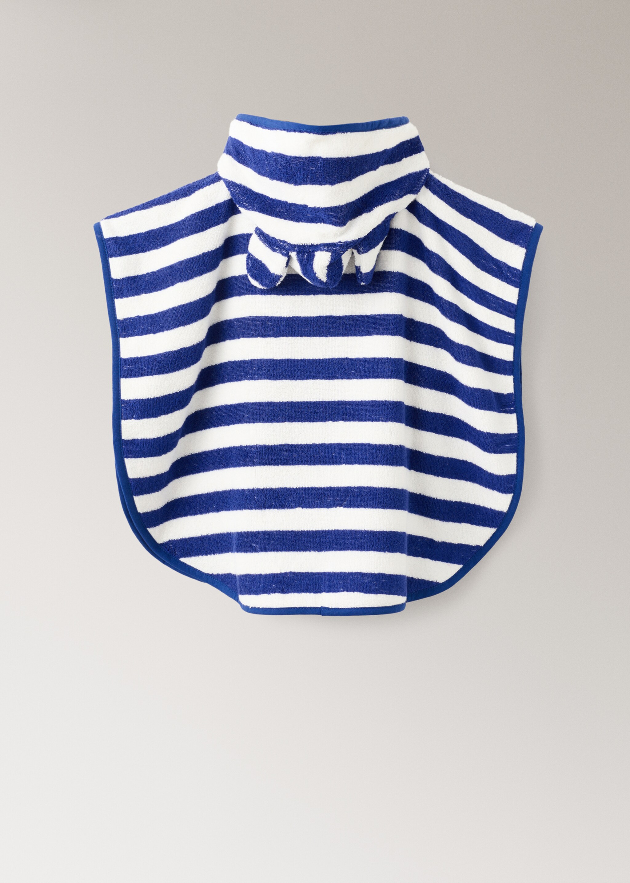 Striped poncho towel - Details of the article 3, Blue. Ref: 27072554-00.