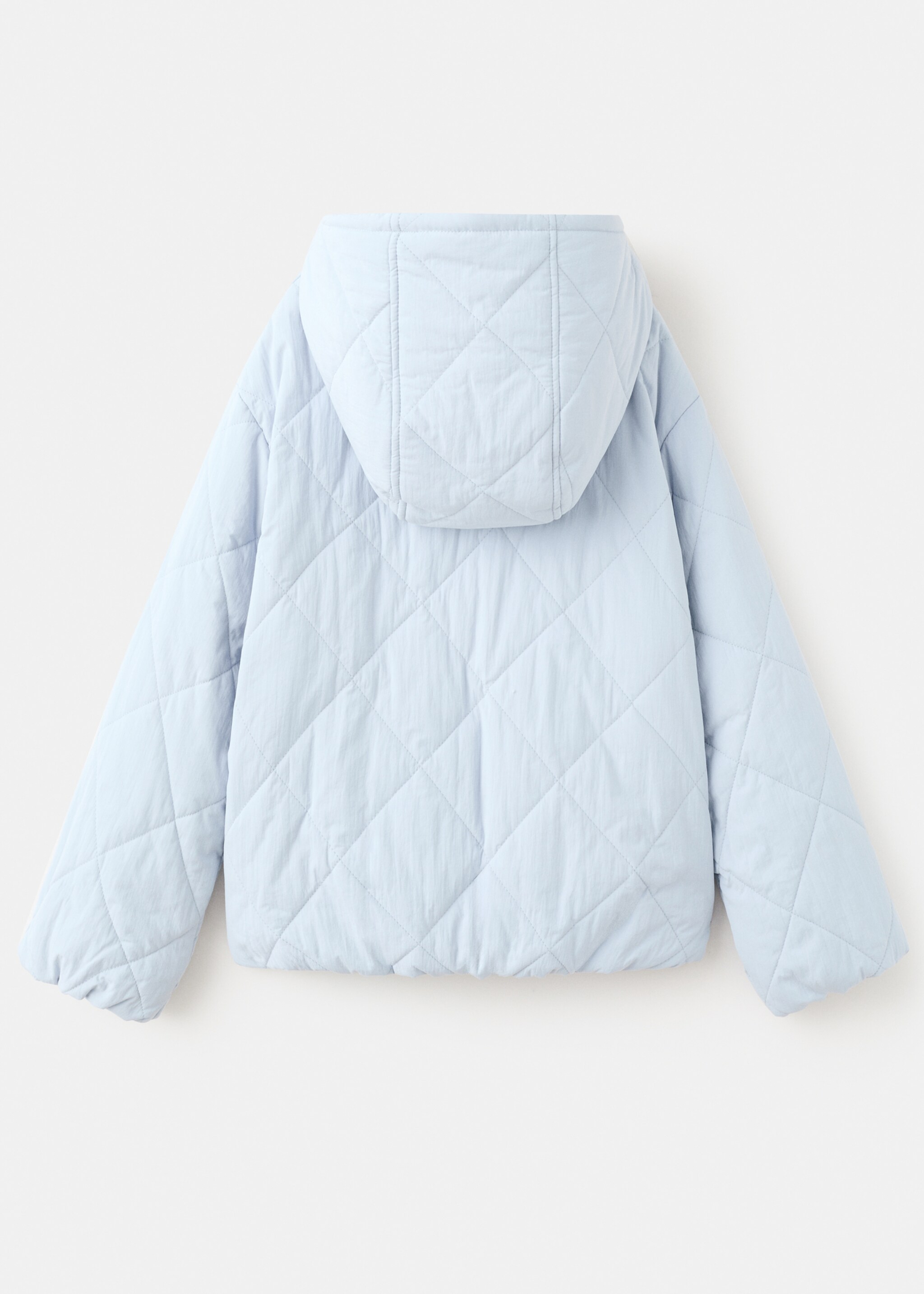 Hood puffer coat - Reverse of the article, Sky Blue. Ref: 27072888-00.