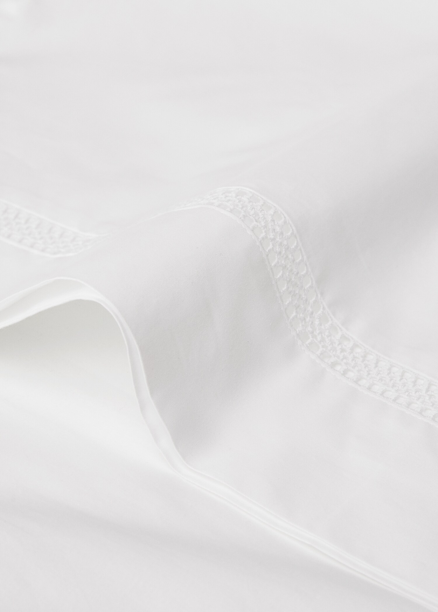 Cotton percale pillowcase with lace insert 45x110 cm - Details of the article 1