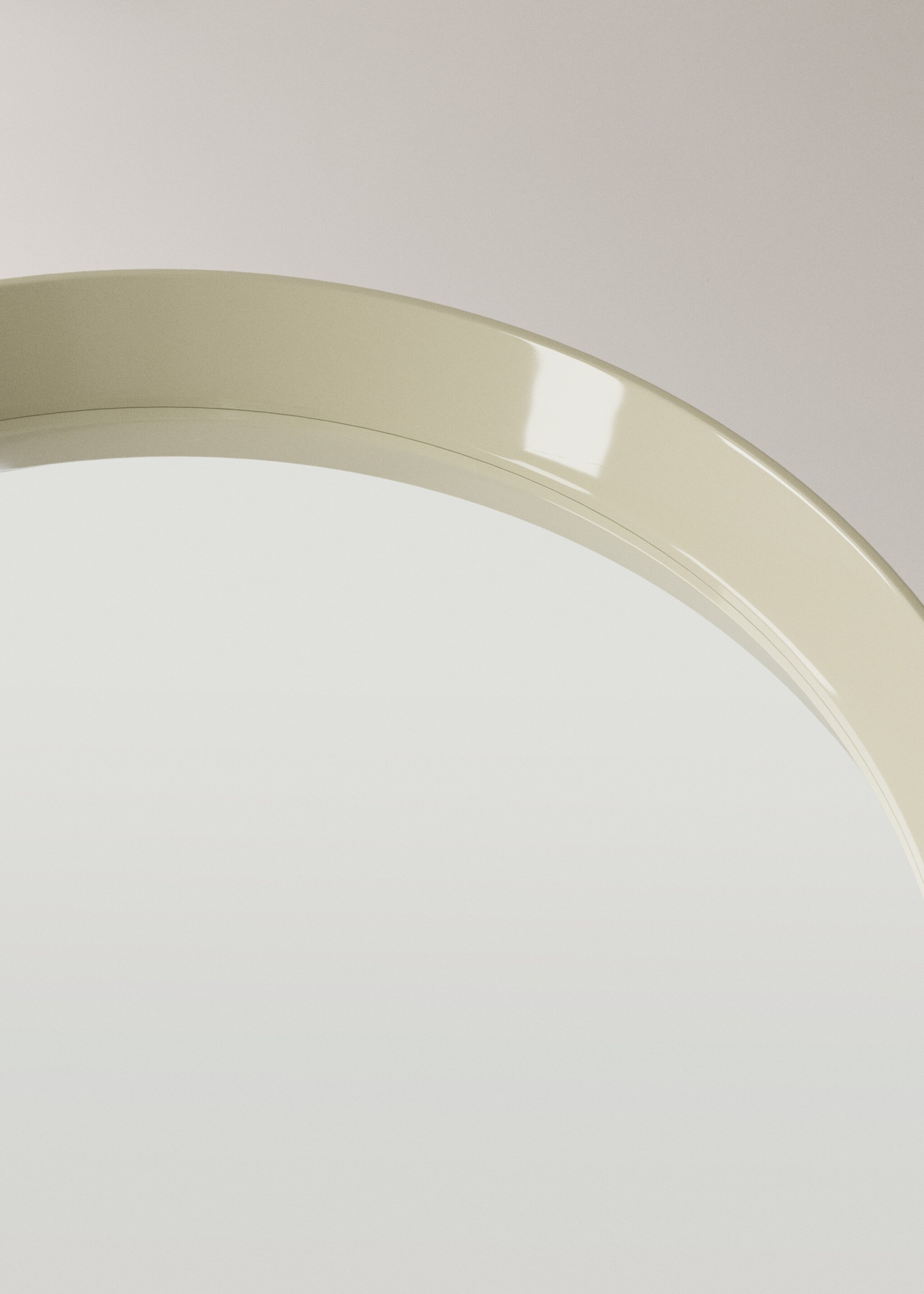 Round wood mirror - Details of the article 2, Ecru. Ref: 27072898-00.