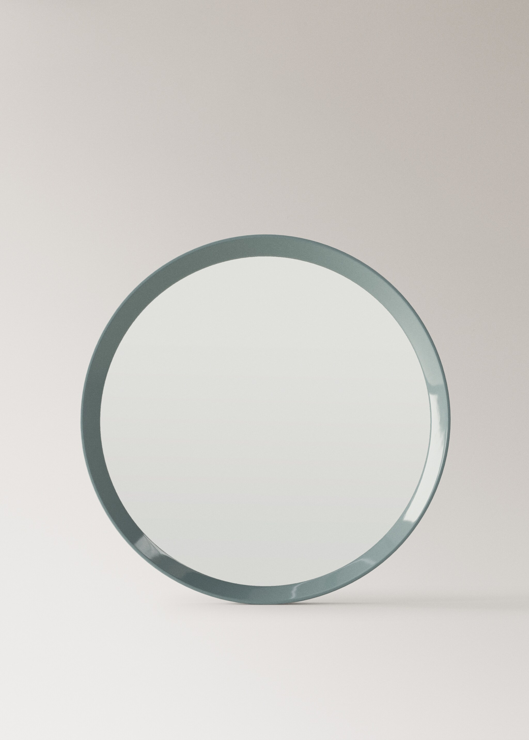Round wood mirror - Article without model, Aqua Green. Ref: 27072898-00.
