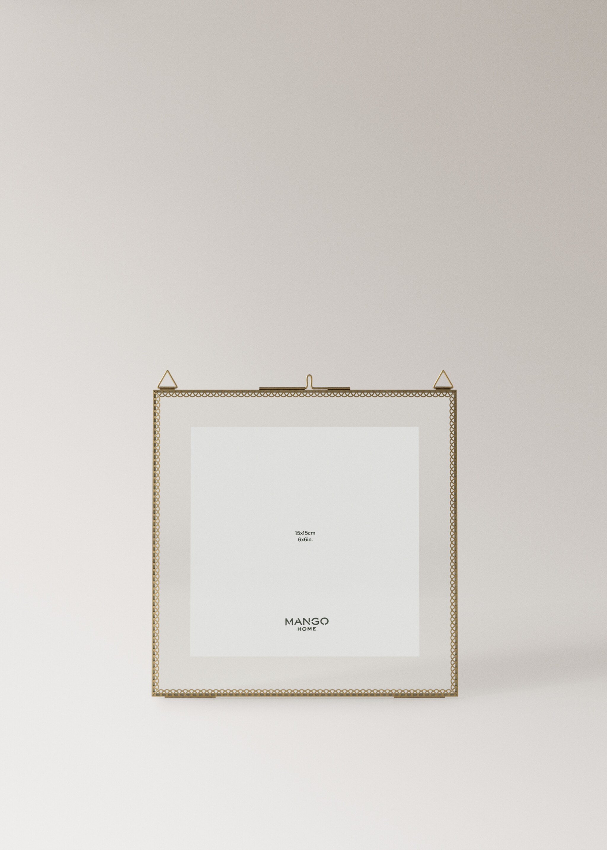 Medium square metal border frame - Article without model, Gold. Ref: 27072900-00.