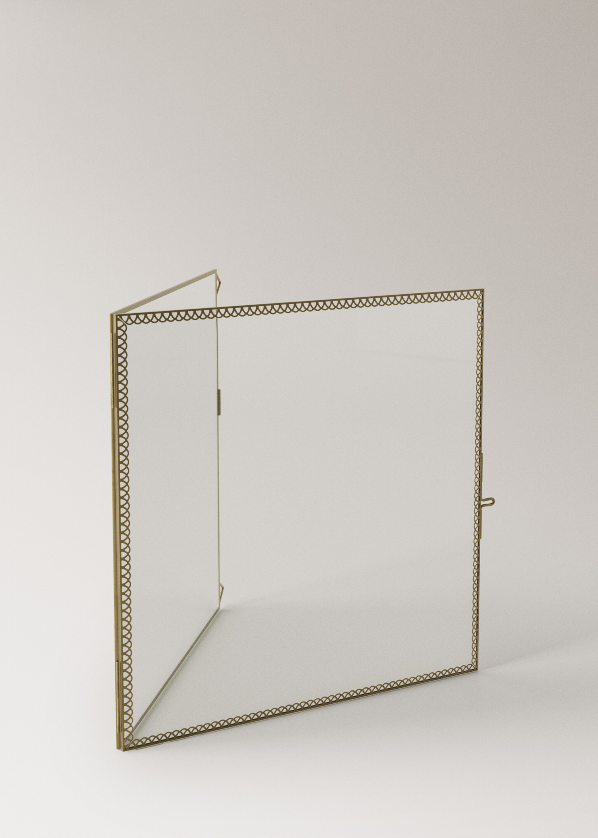 Medium square metal border frame - Details of the article 2, Gold. Ref: 27072900-00.