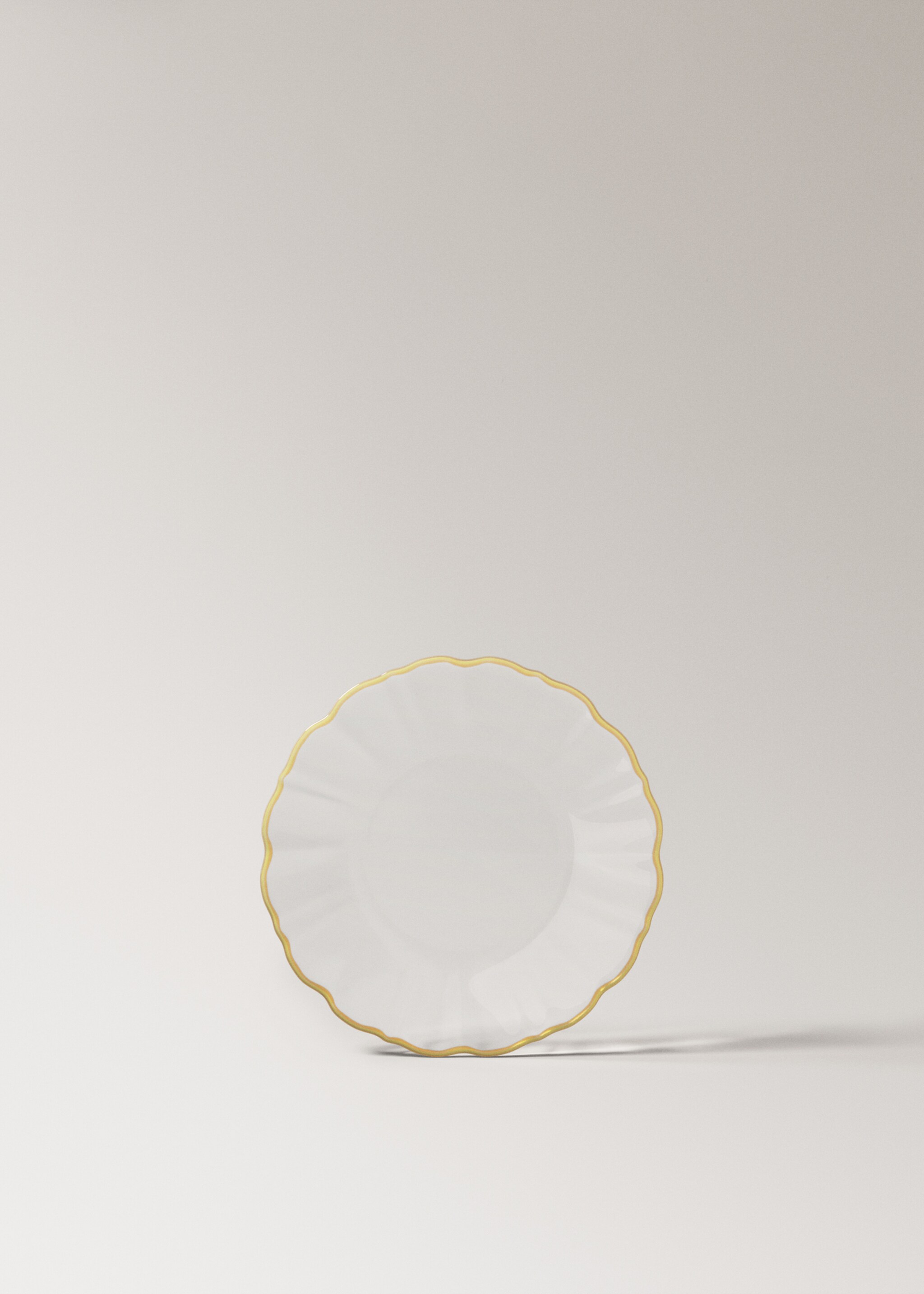 Kontrastowy szklany talerzyk na pieczywo - Artykuł bez modela/modelki, Lodowy szary. Ref: 27072924-00.