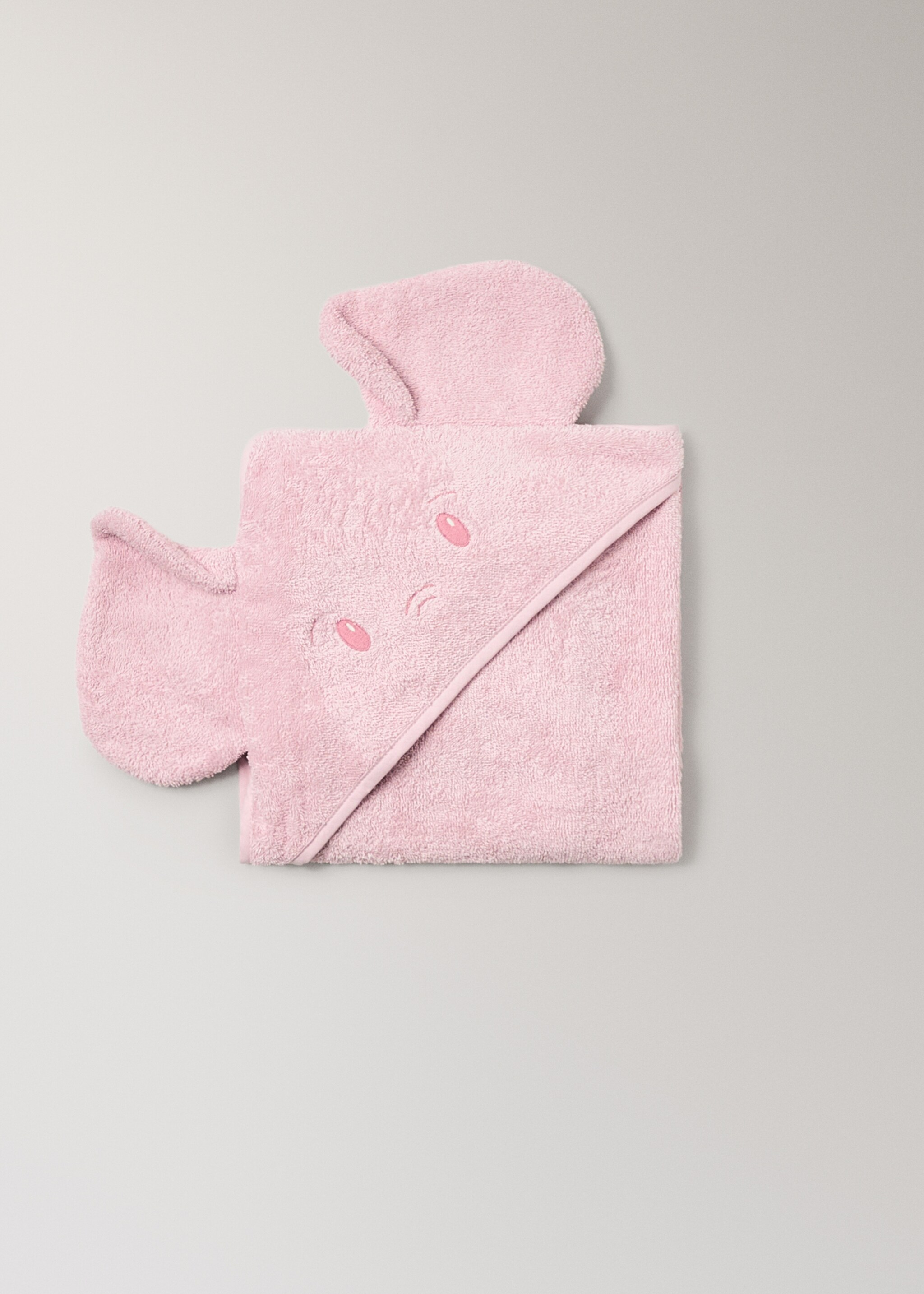 Children's elephant bath towel cape - Details of the article 3, Peach. Ref: 27072927-00.