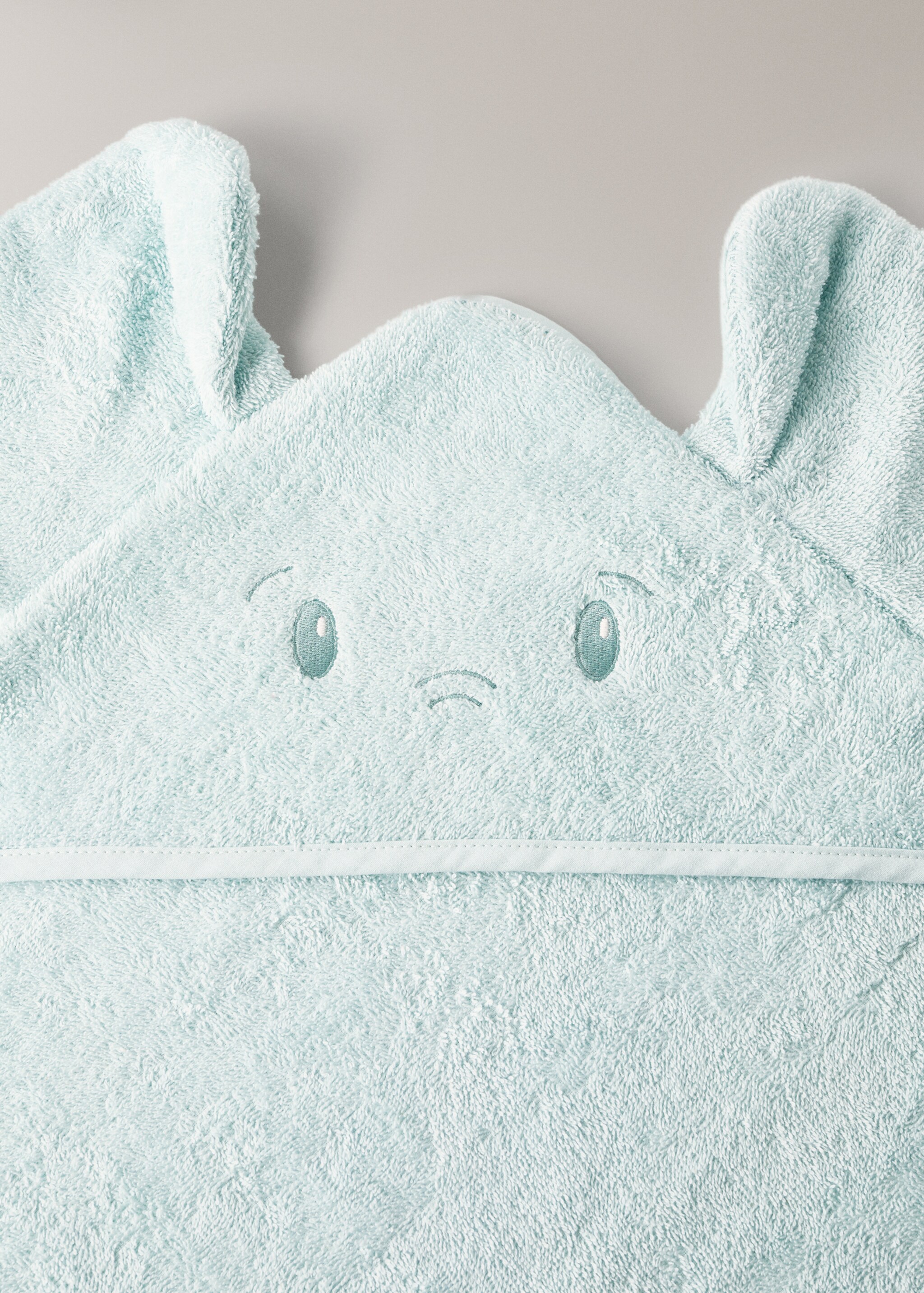 Children's elephant bath towel cape - Details of the article 1, Mint Green. Ref: 27072927-00.