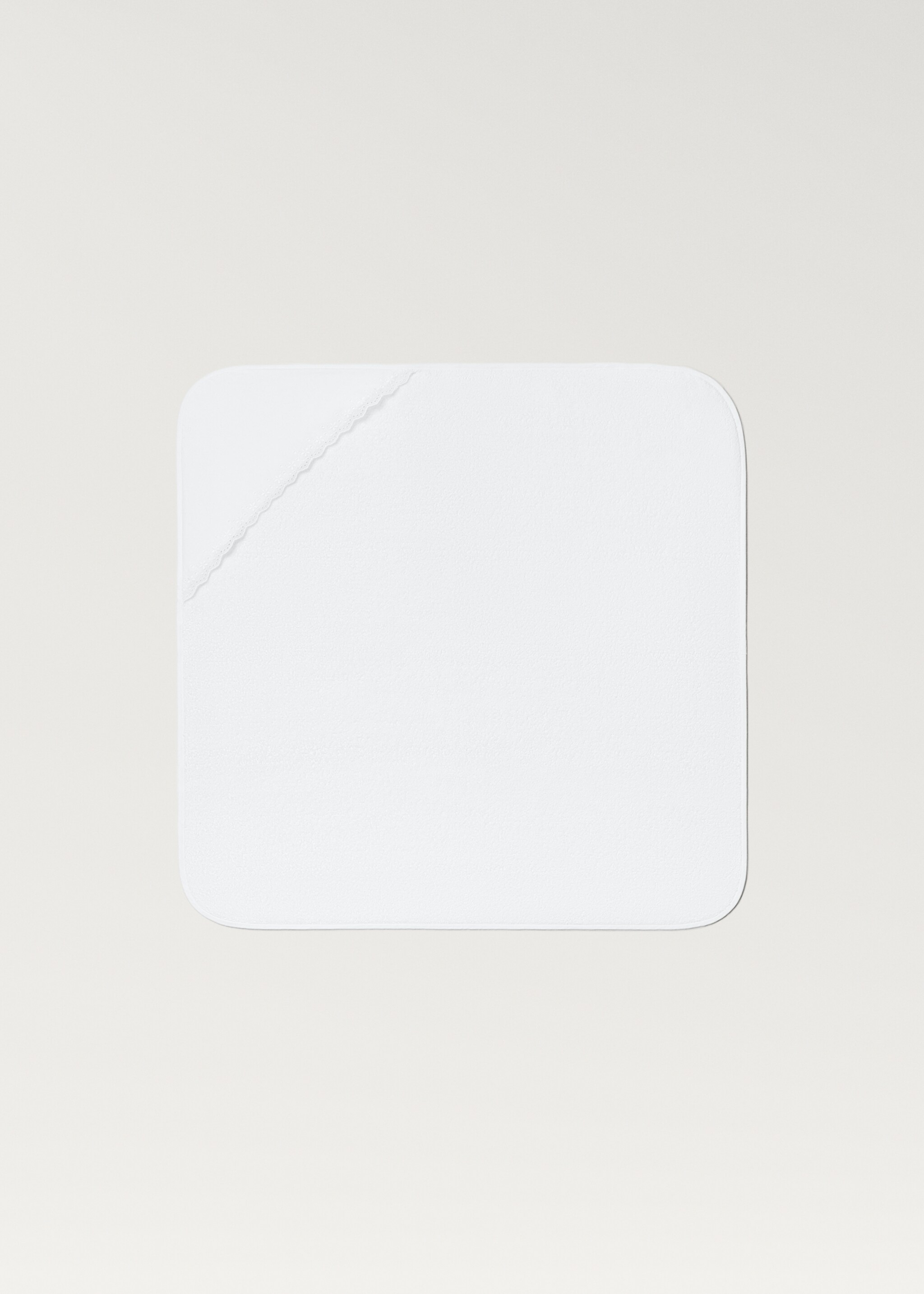 Дитячий рушник з капюшоном з квітковою вишивкою - Товар без моделі, Білий. Ref: 27072928-00.