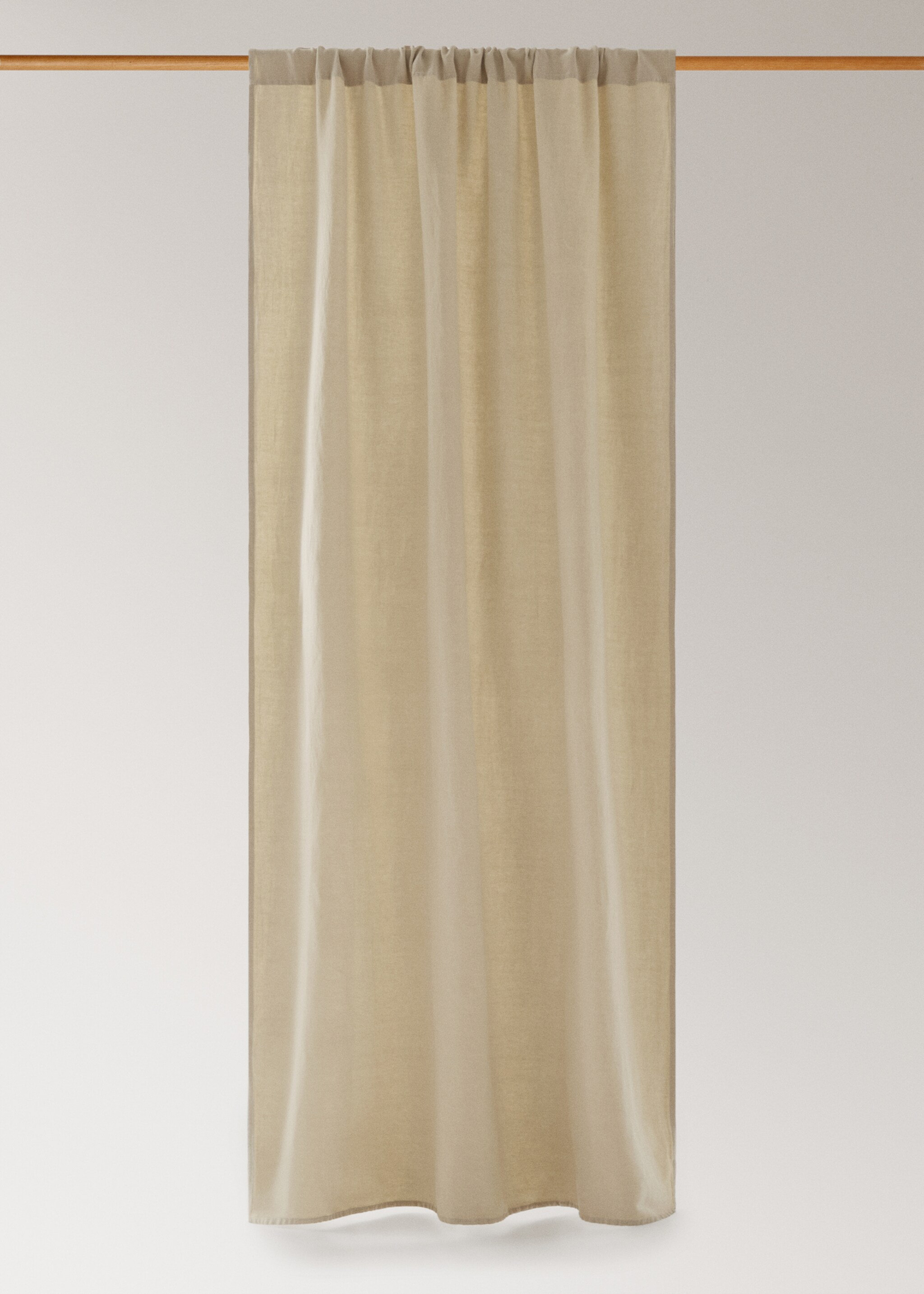 High opacity linen cotton curtain - Article without model, Vanilla. Ref: 27073273-00.