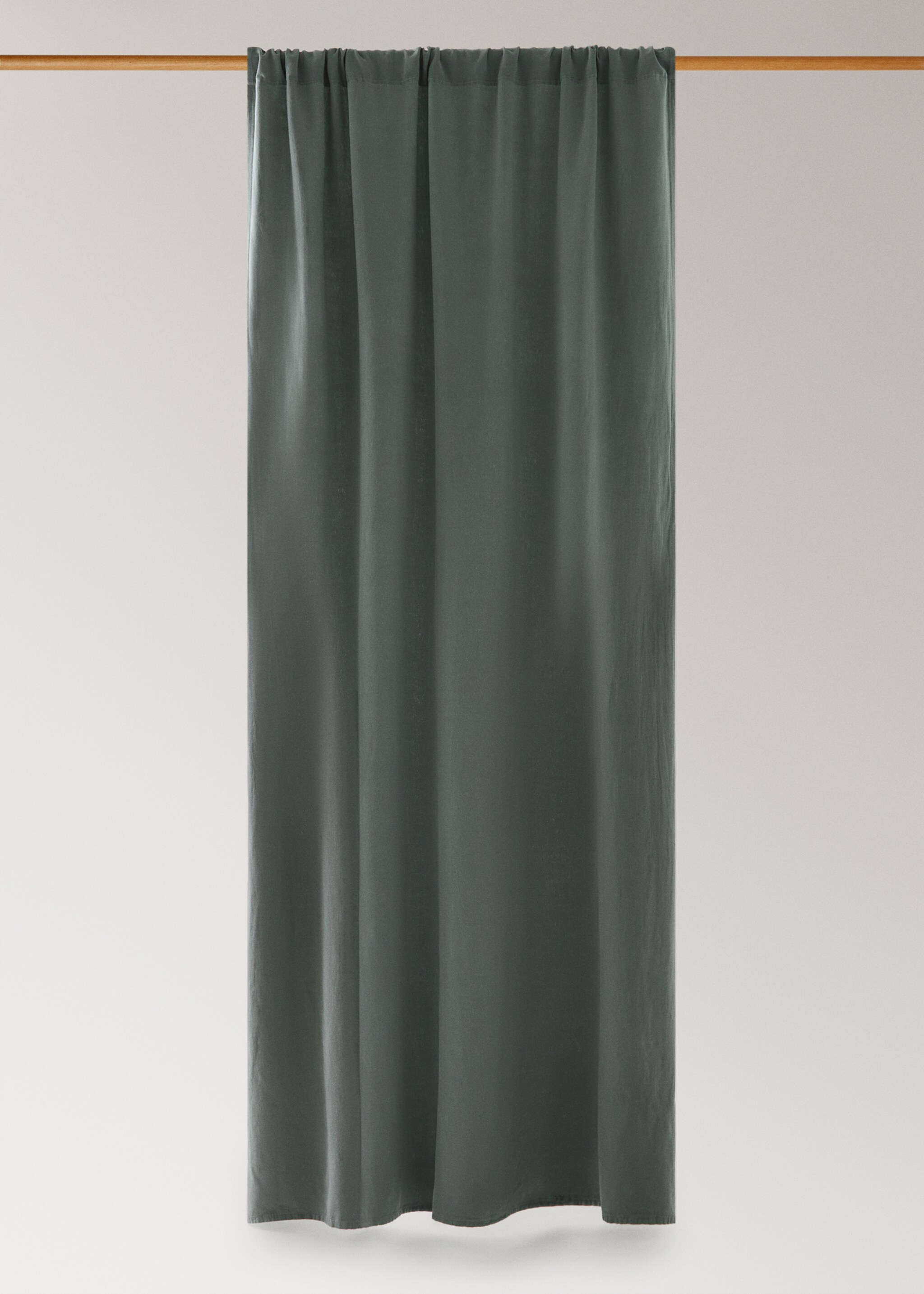 High opacity linen cotton curtain - Article without model, Blue. Ref: 27073273-00.