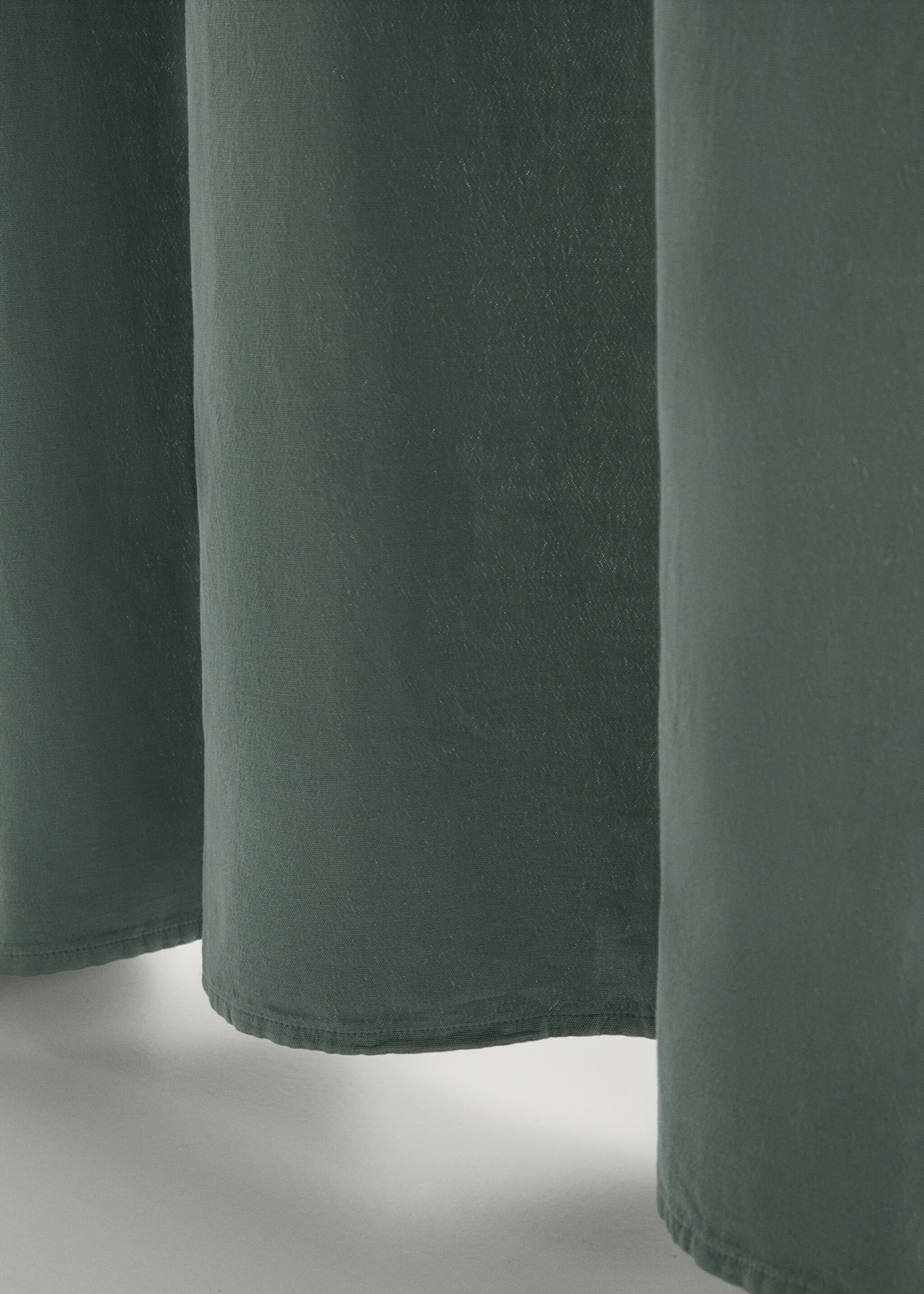 High opacity linen cotton curtain - Details of the article 3, Blue. Ref: 27073273-00.