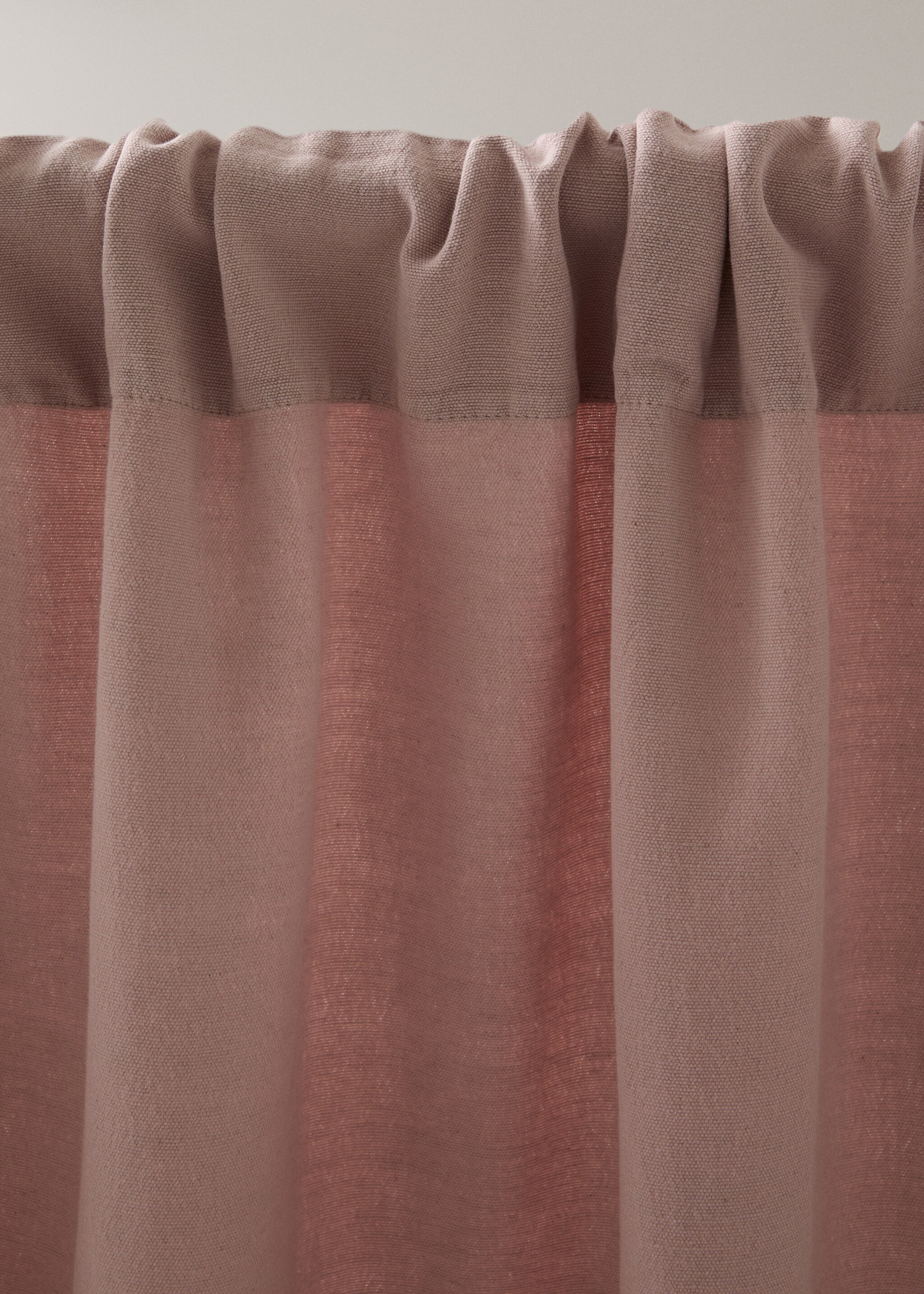 High opacity linen cotton curtain - Details of the article 2, Pink. Ref: 27073273-00.