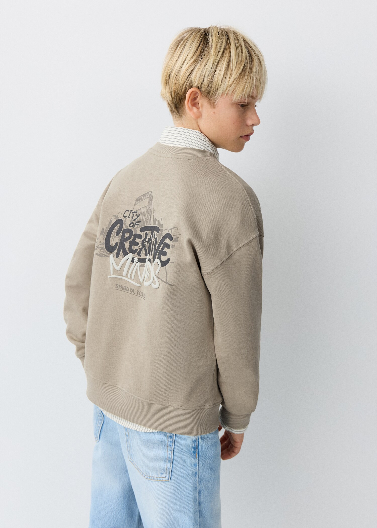 Sweat-shirt coton imprimé - Plan moyen