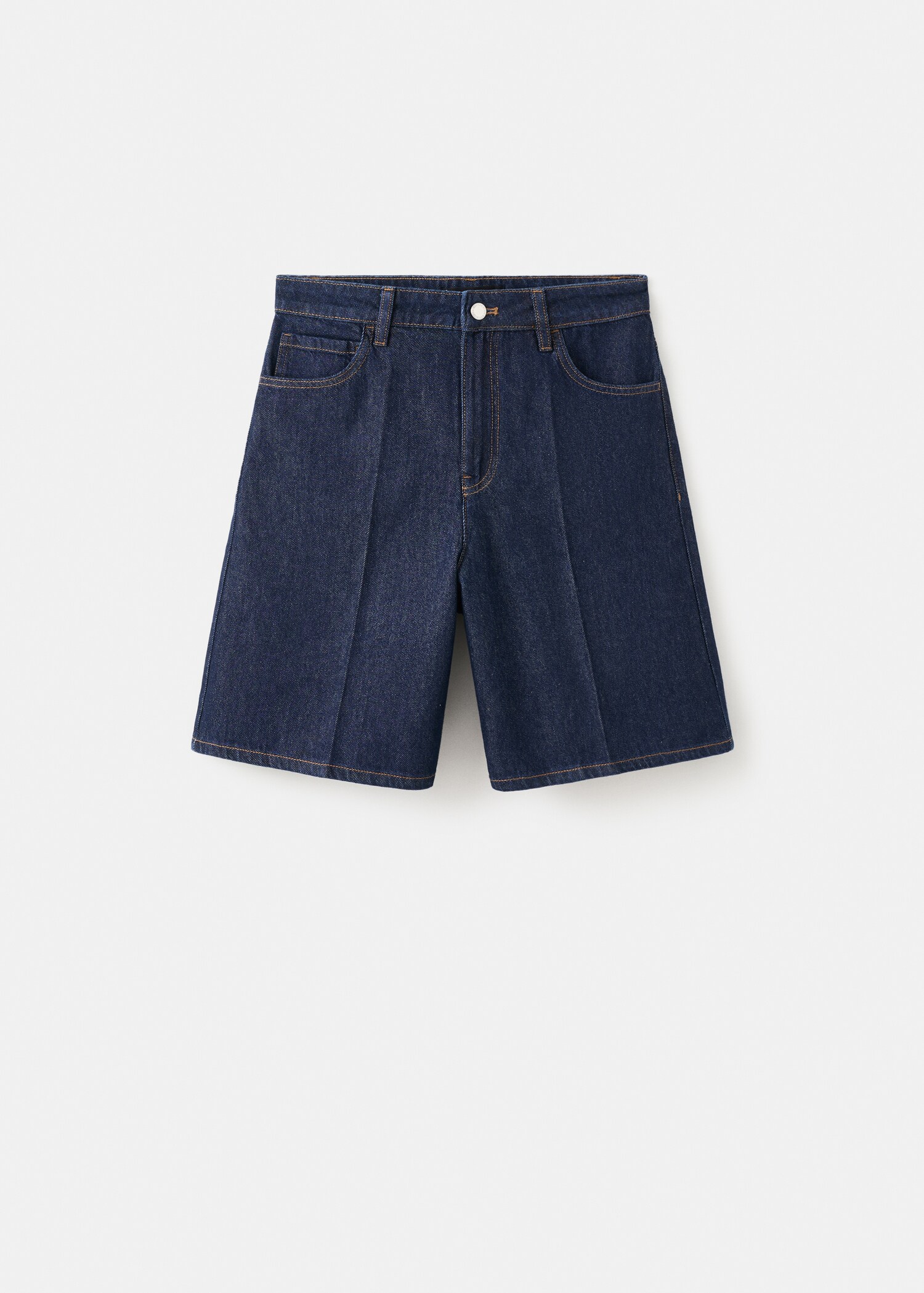 Bermudas denim rectas tiro alto - Artículo sin modelo