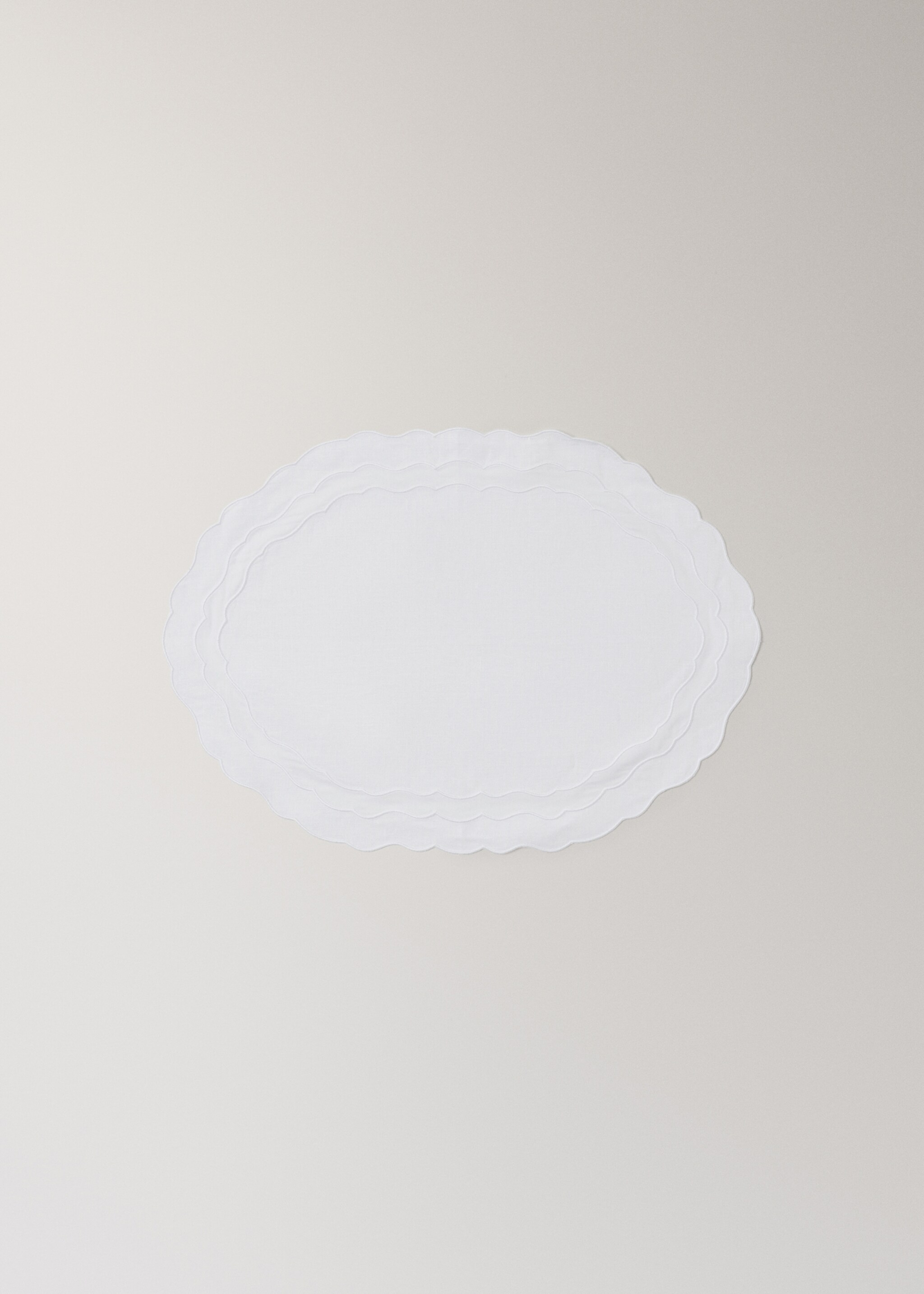 Embroidered cotton-linen placemat - Article without model, White. Ref: 27073285-00.
