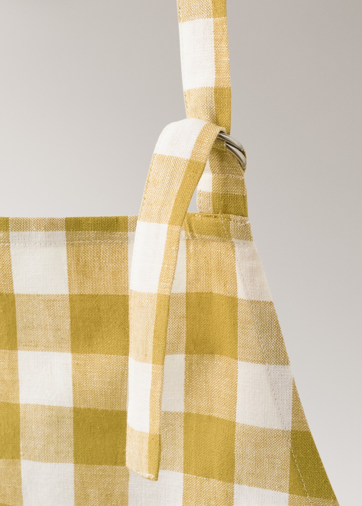 Zástěra bavlna a len s kostkou vichy - Detail zboží 2