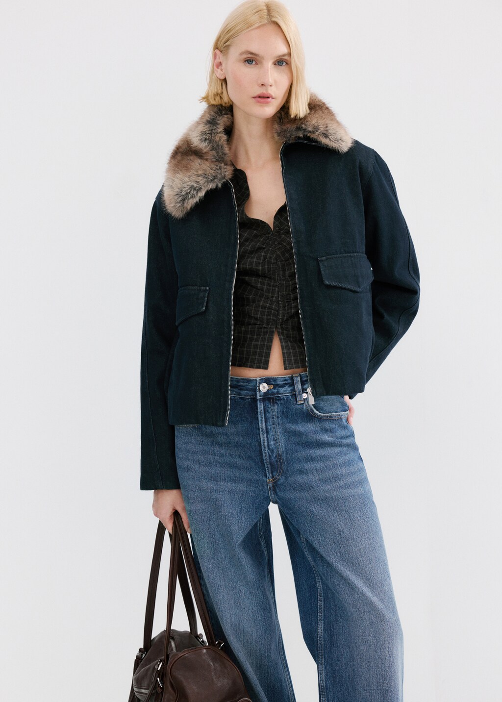 Mango Straight low-waist jeans