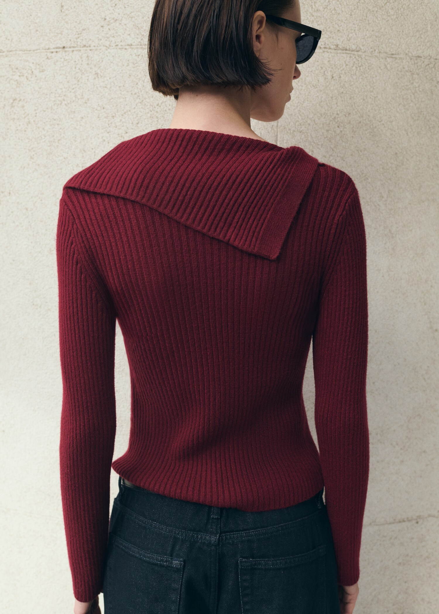 Cardigan with shawl collar - Reverse of the article