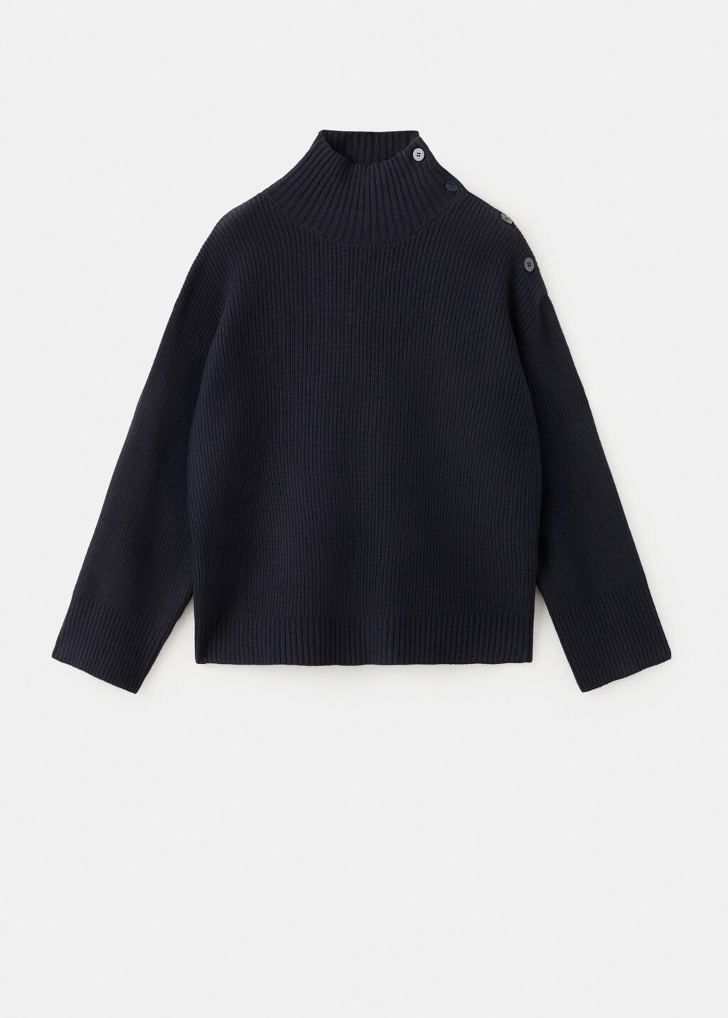 Mango Perkins-neck sweater with button