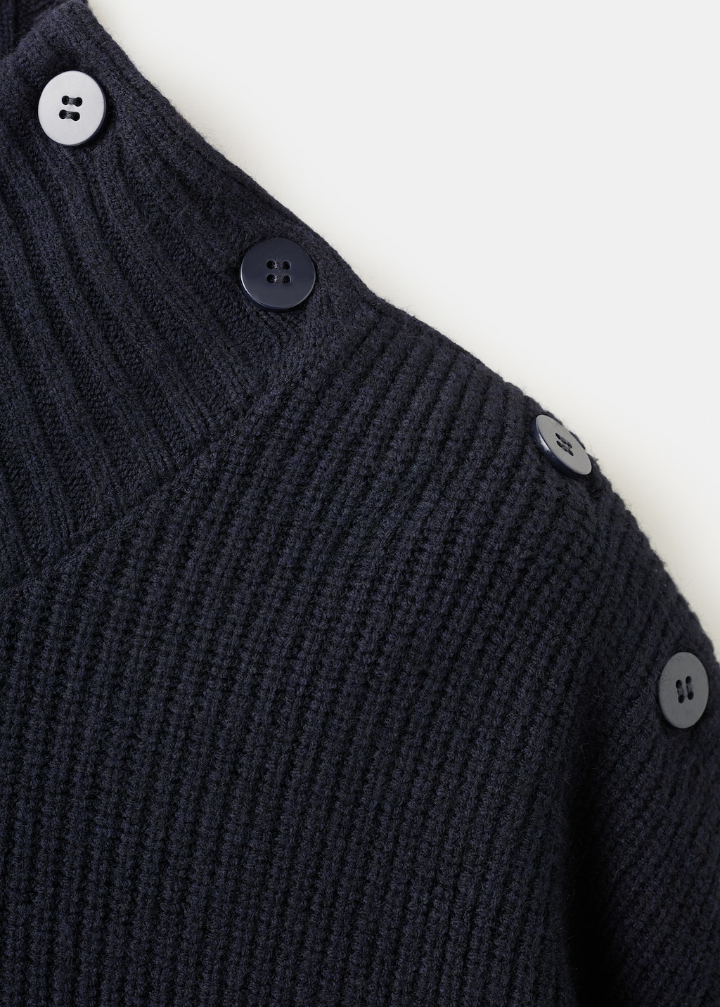 Mango Perkins-neck sweater with button