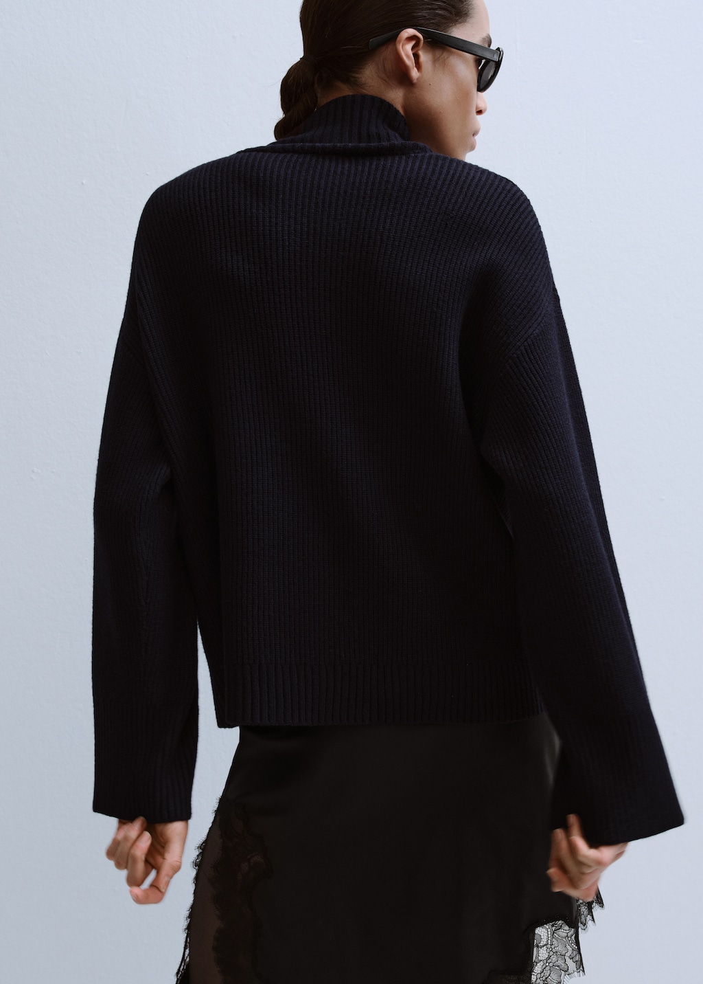 Mango Perkins-neck sweater with button