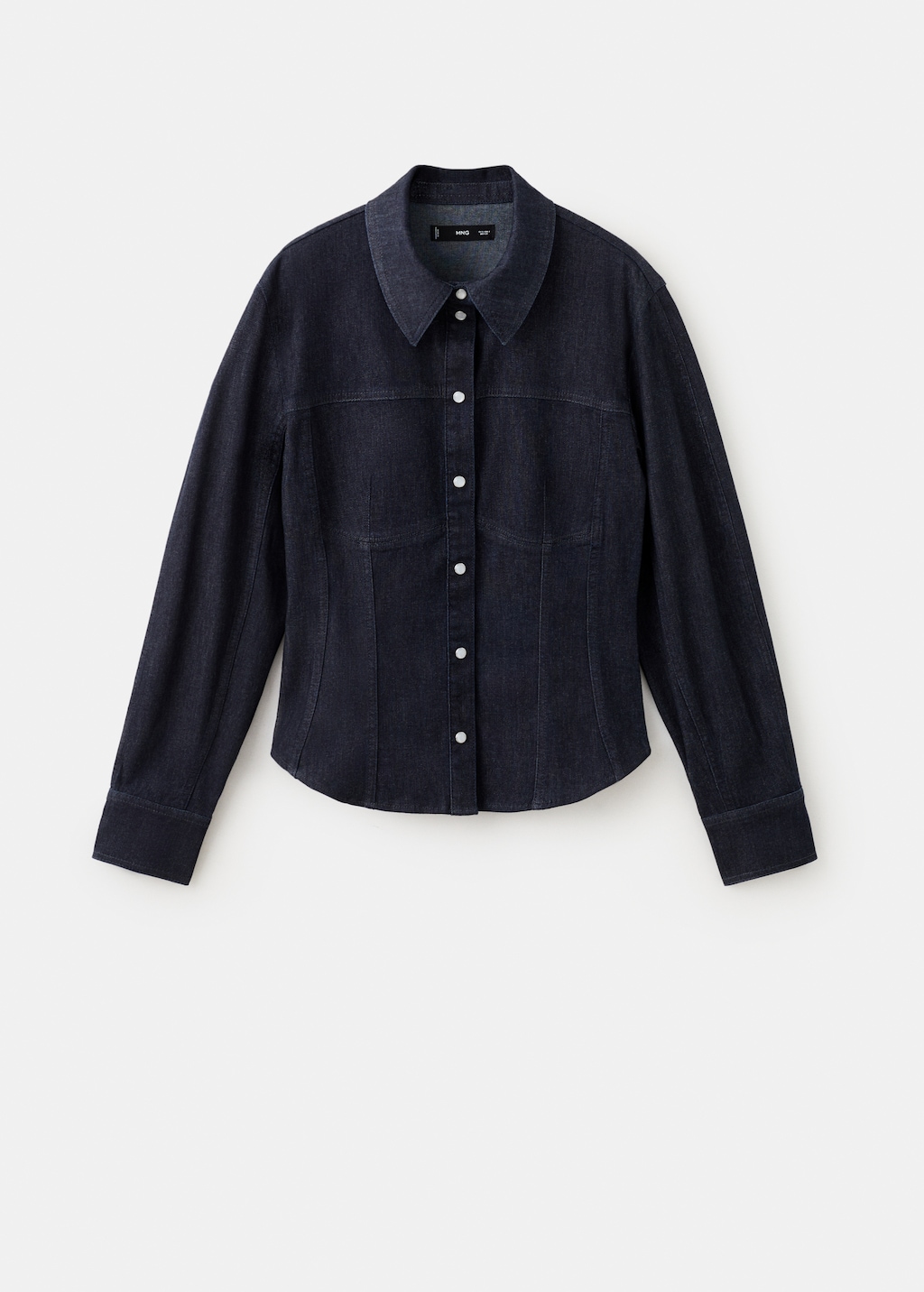 Denim shirt with seams - image 5