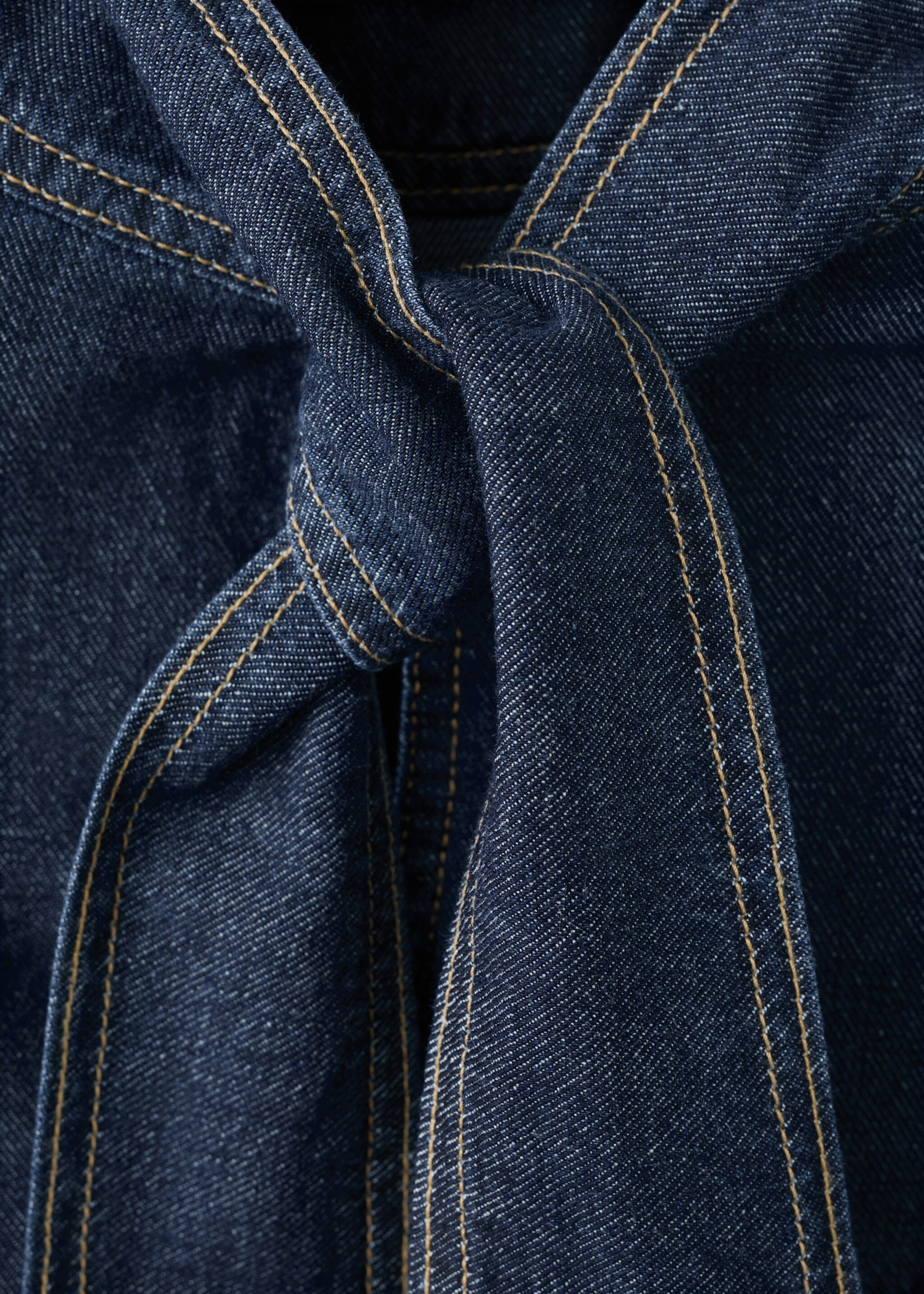 Camisa denim cierre lazo - Detalle del artículo 0, Azul oscuro. Ref: 27073297-00.