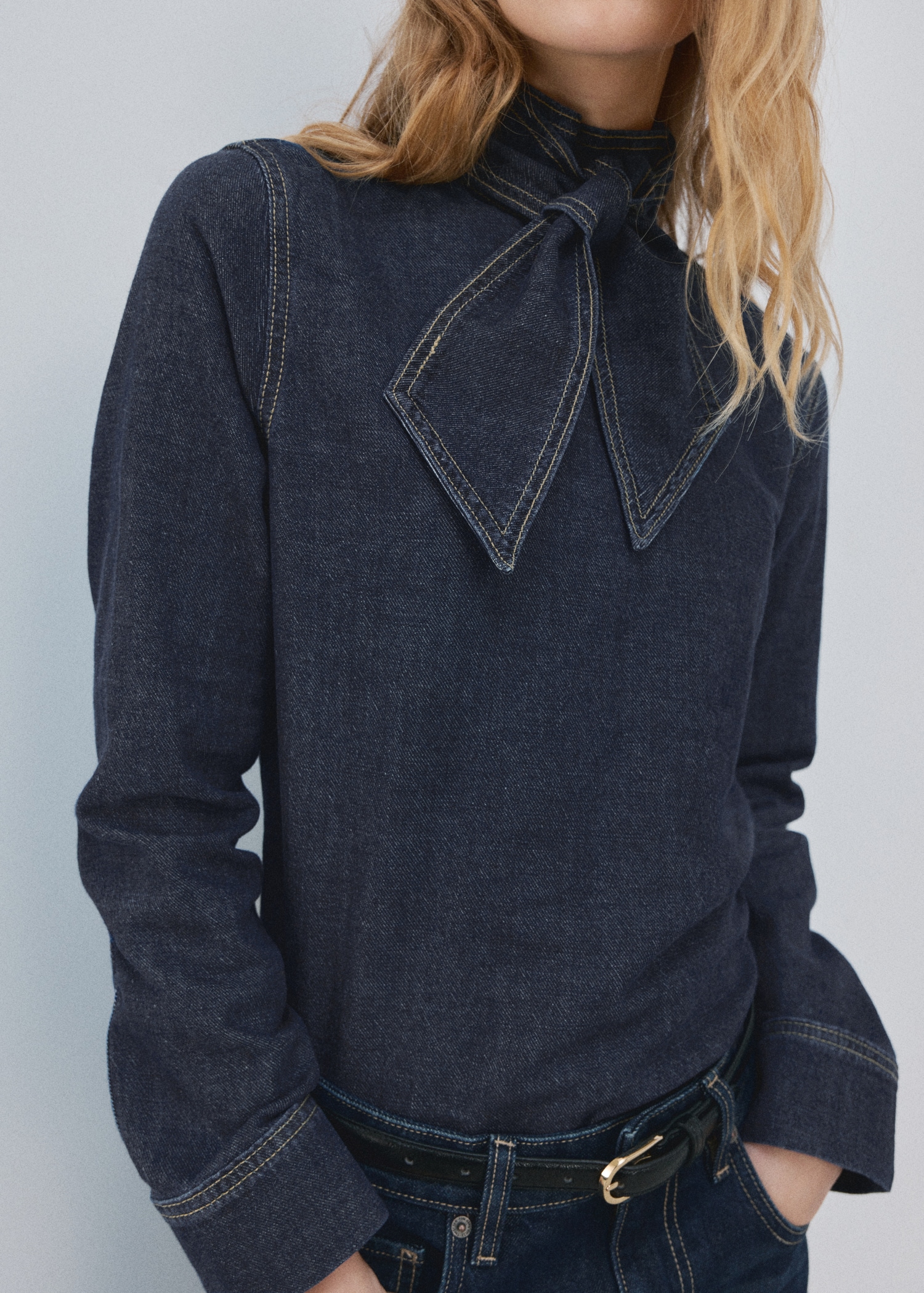 Camisa denim cierre lazo - Detalle del artículo 6