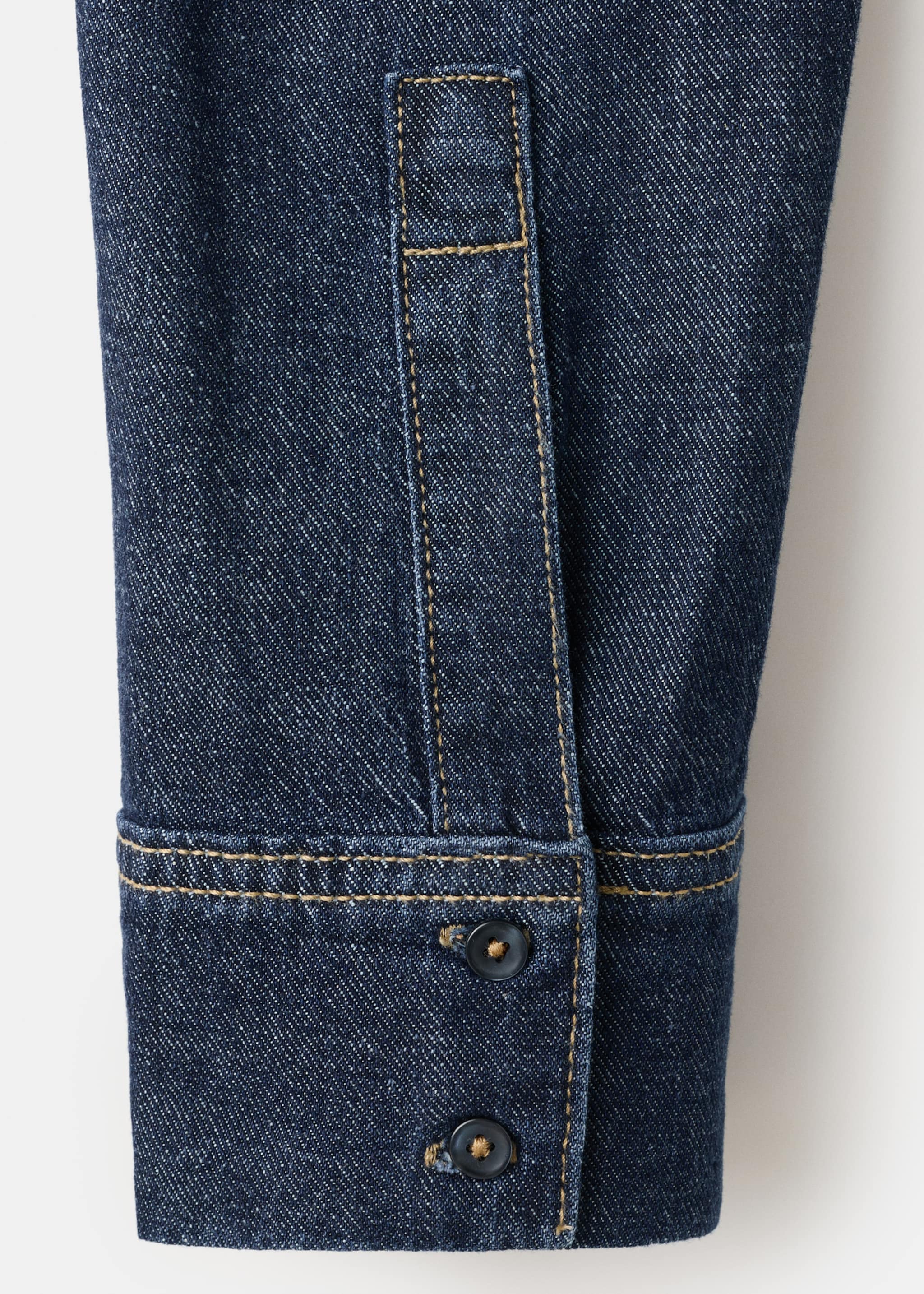 Camisa denim cierre lazo - Detalle del artículo 8, Azul oscuro. Ref: 27073297-00.