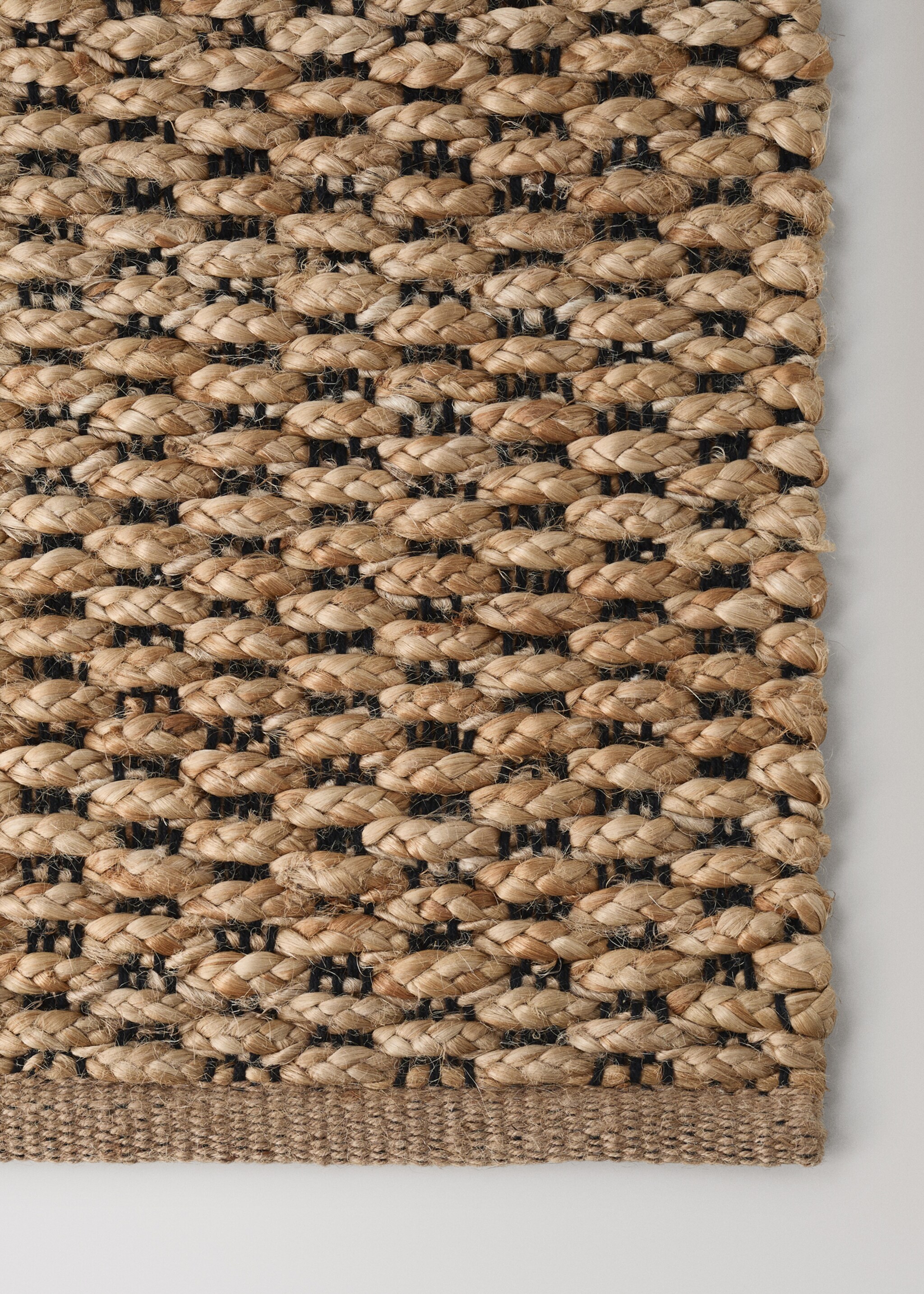 Tapis en jute tressé bicolore - Détail de l'article 2, Beige. Ref: 27073299-00.