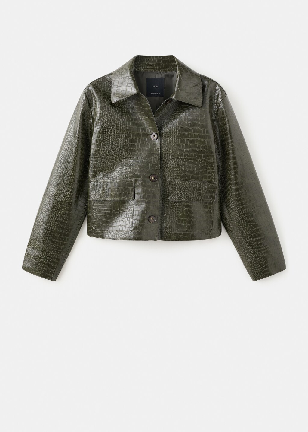 Crocodile-effect faux leather jacket - Women | MANGO USA