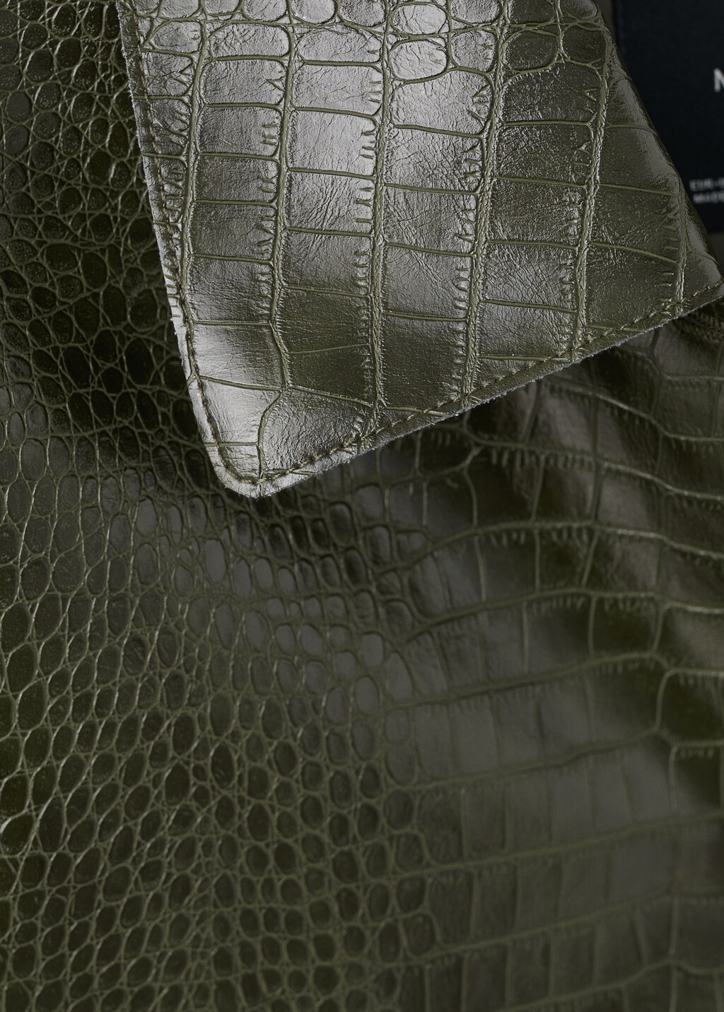 Mango Crocodile-effect faux leather jacket