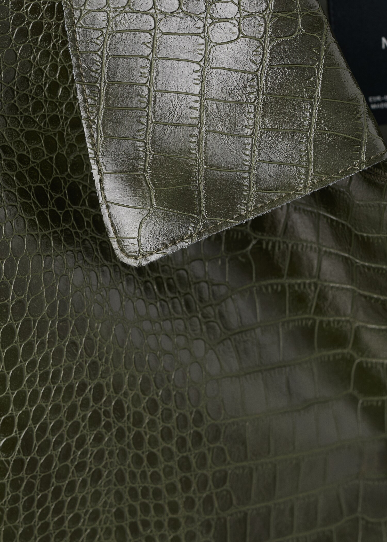 Croc-effect faux leather jacket - Details of the article 8