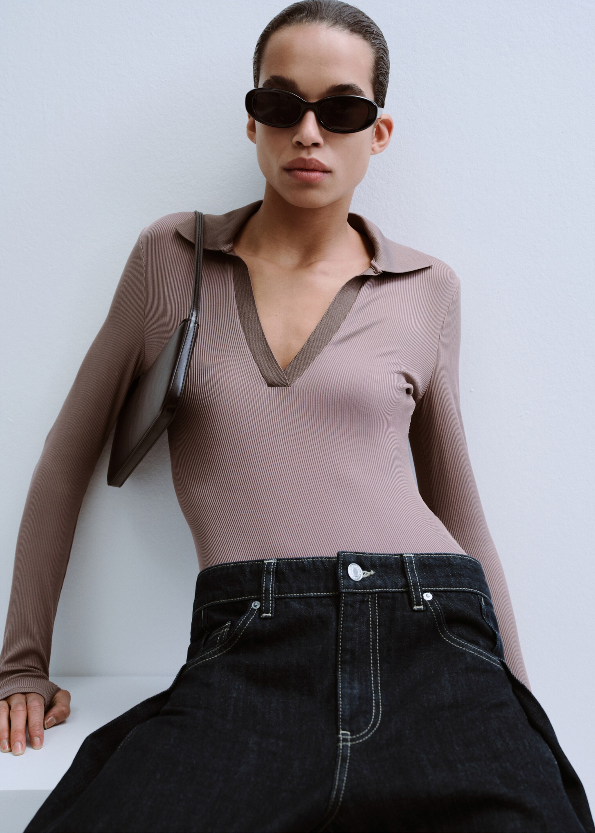 Τζιν balloon με μεσαίο καβάλο - Λεπτομέρεια του προϊόντος 1, Μαύρο. Ref: 27073307-00.