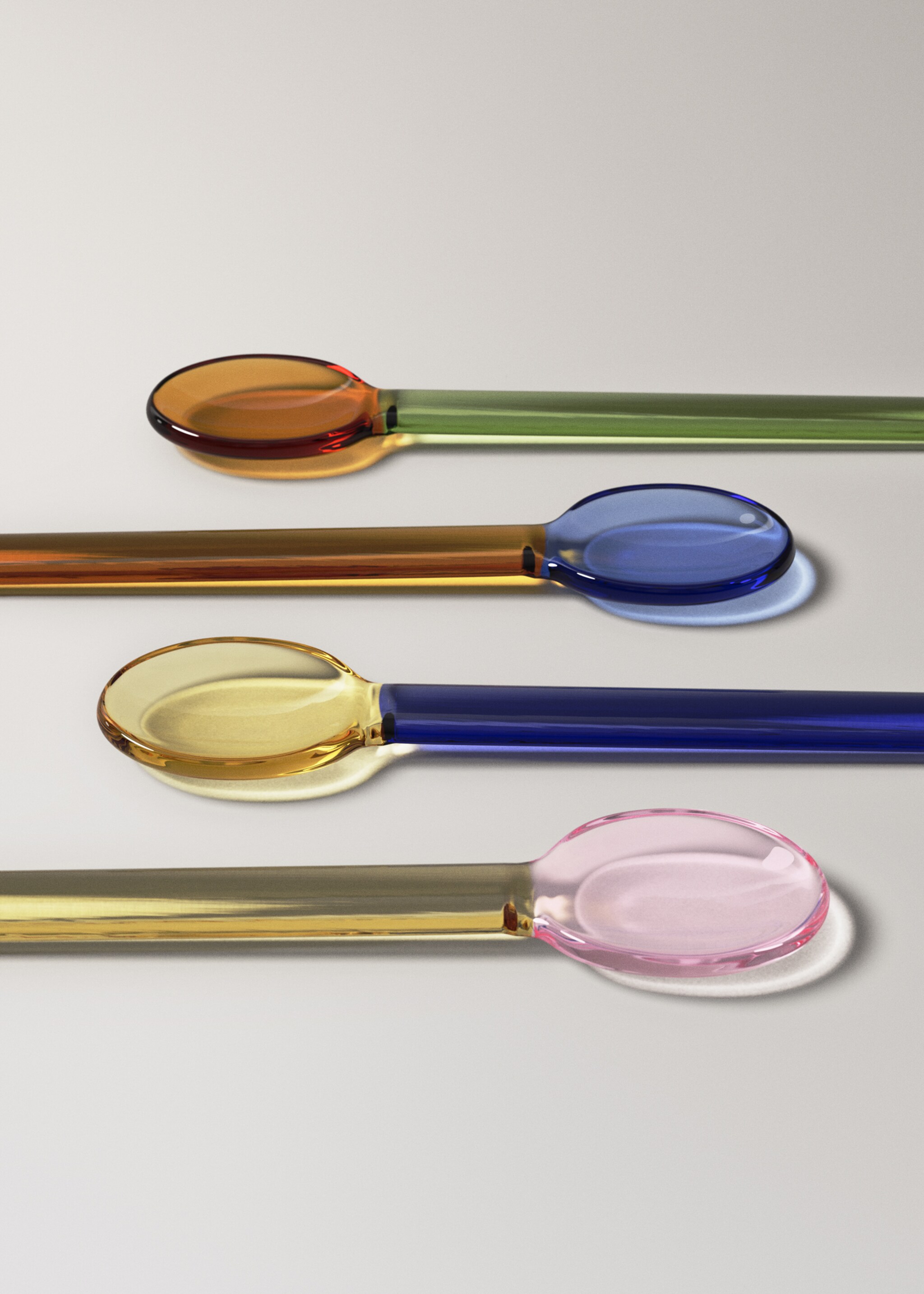 Pack of 4 two-tone borosilicate dessert spoons - Details of the article 2, Ink Blue. Ref: 27073309-00.