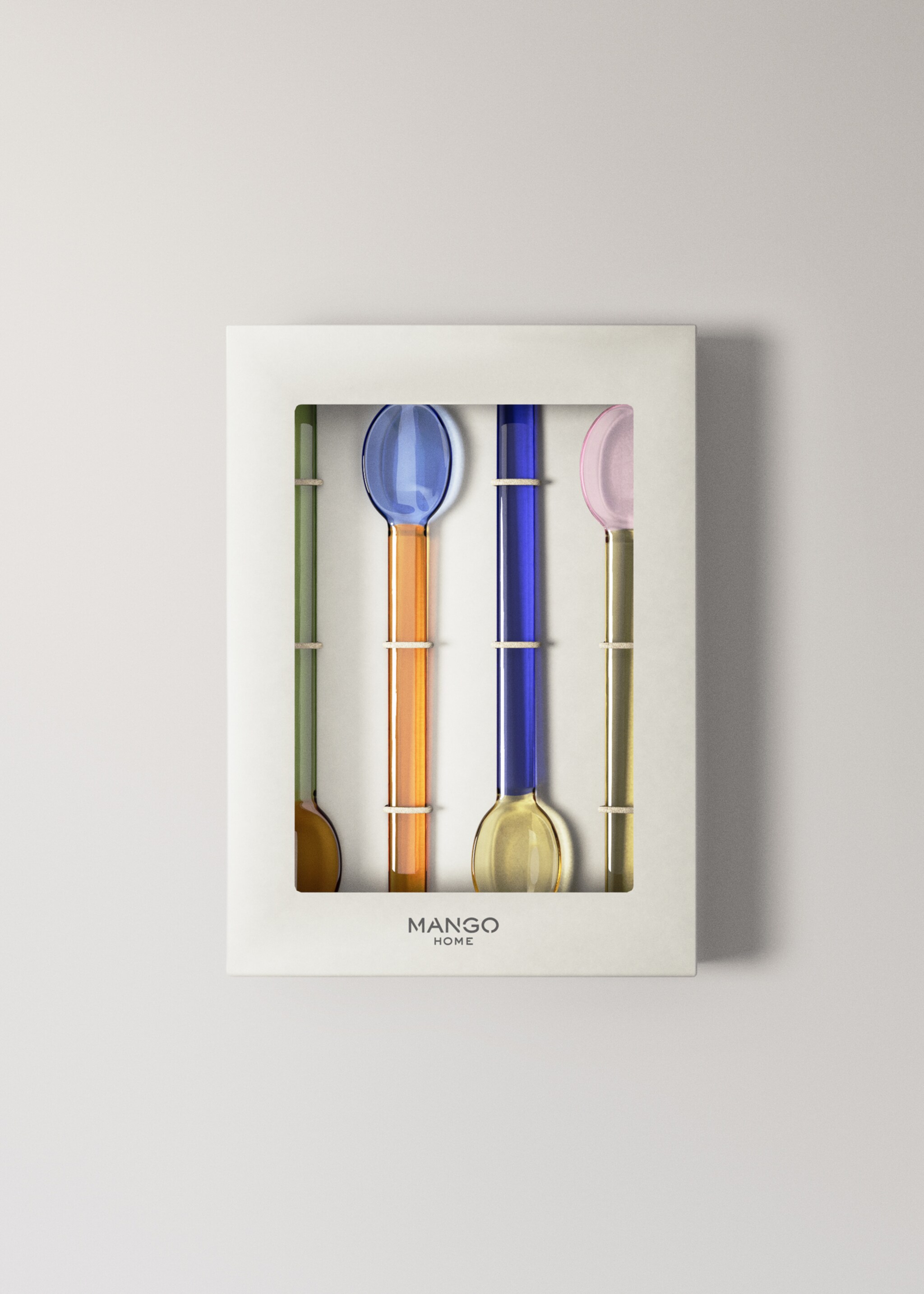 Pack of 4 two-tone borosilicate dessert spoons - Details of the article 3, Ink Blue. Ref: 27073309-00.