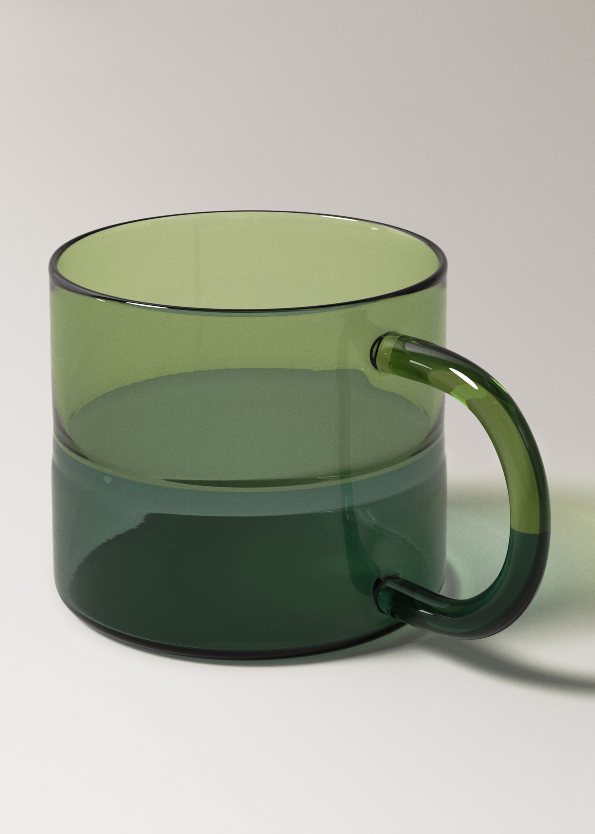 Coloured borosilicate coffee mug - Details of the article 1, Pastel Green. Ref: 27073312-00.
