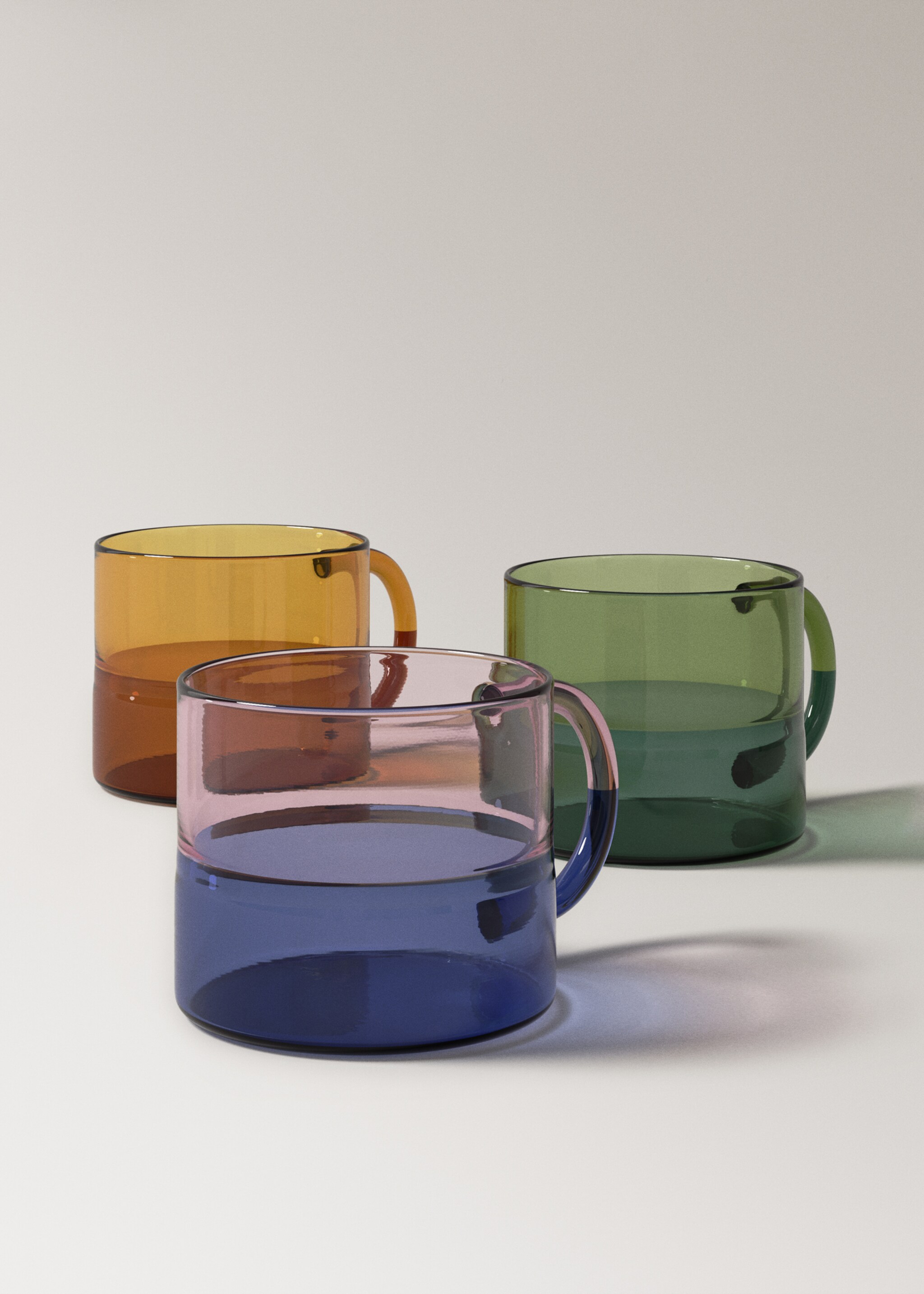 Coloured borosilicate coffee mug - Details of the article 3, Pastel Green. Ref: 27073312-00.